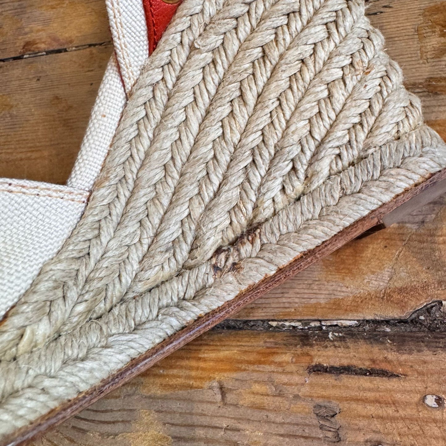 YSL Tom Ford Era Raffia Eyelet Wedges UK 6