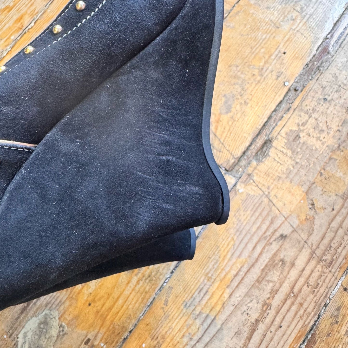 Miu Miu Black and Gold studded wedges UK 6
