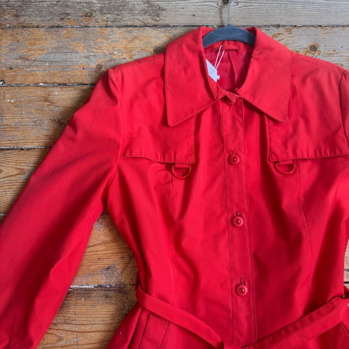 1960’s Bright Red Belted Mac UK 10-12