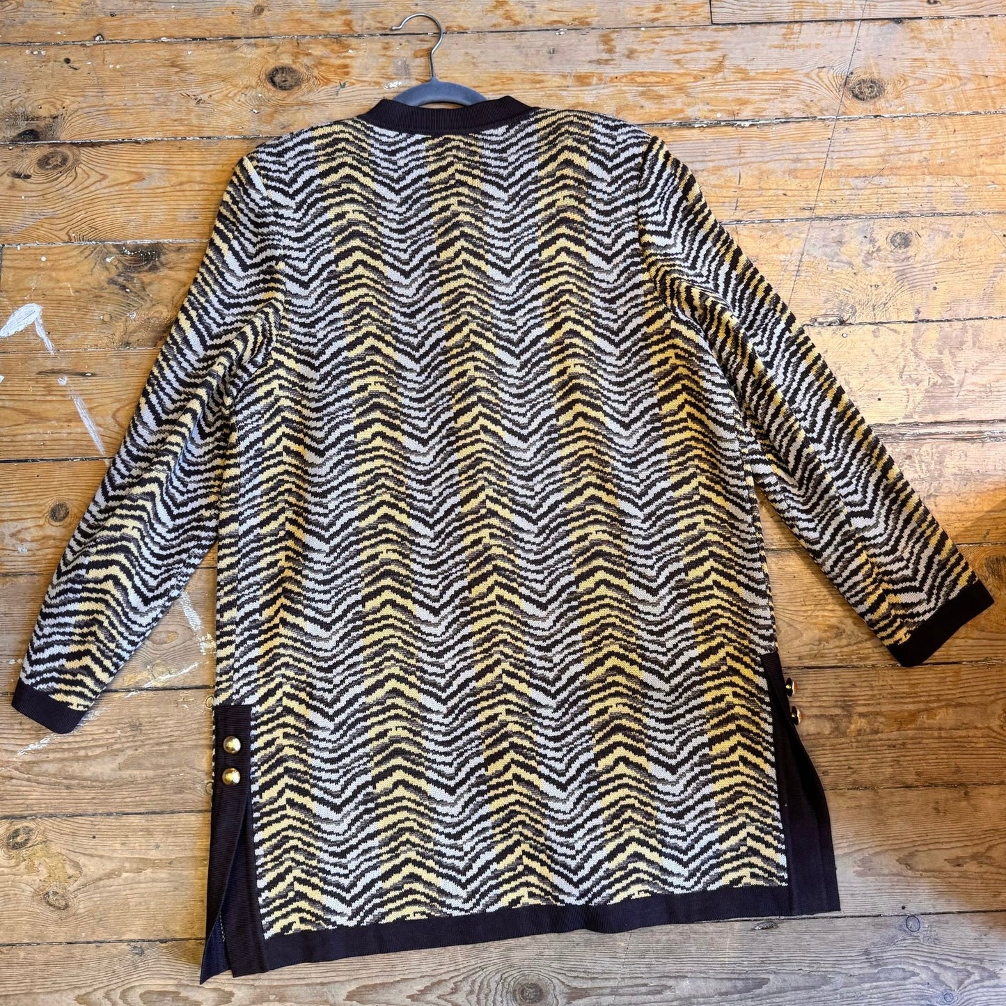 1980’s Abstract Animal Stripe Cardigan One Size