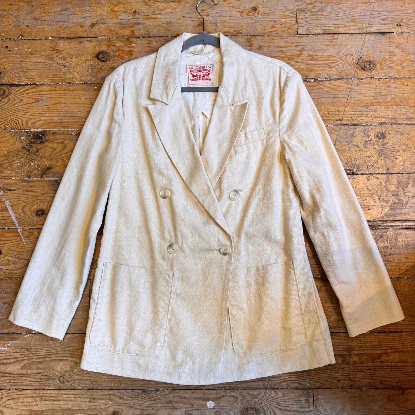 Levi’s Muted Herringbone Double Breasted Jacket UK 12