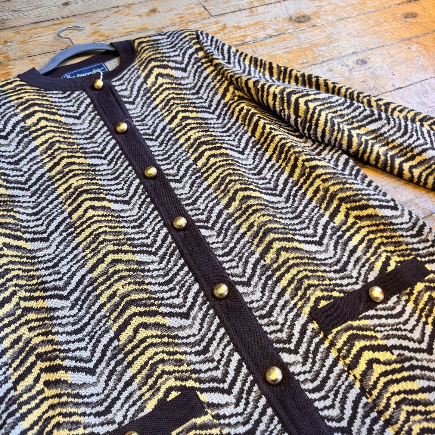 1980’s Abstract Animal Stripe Cardigan One Size