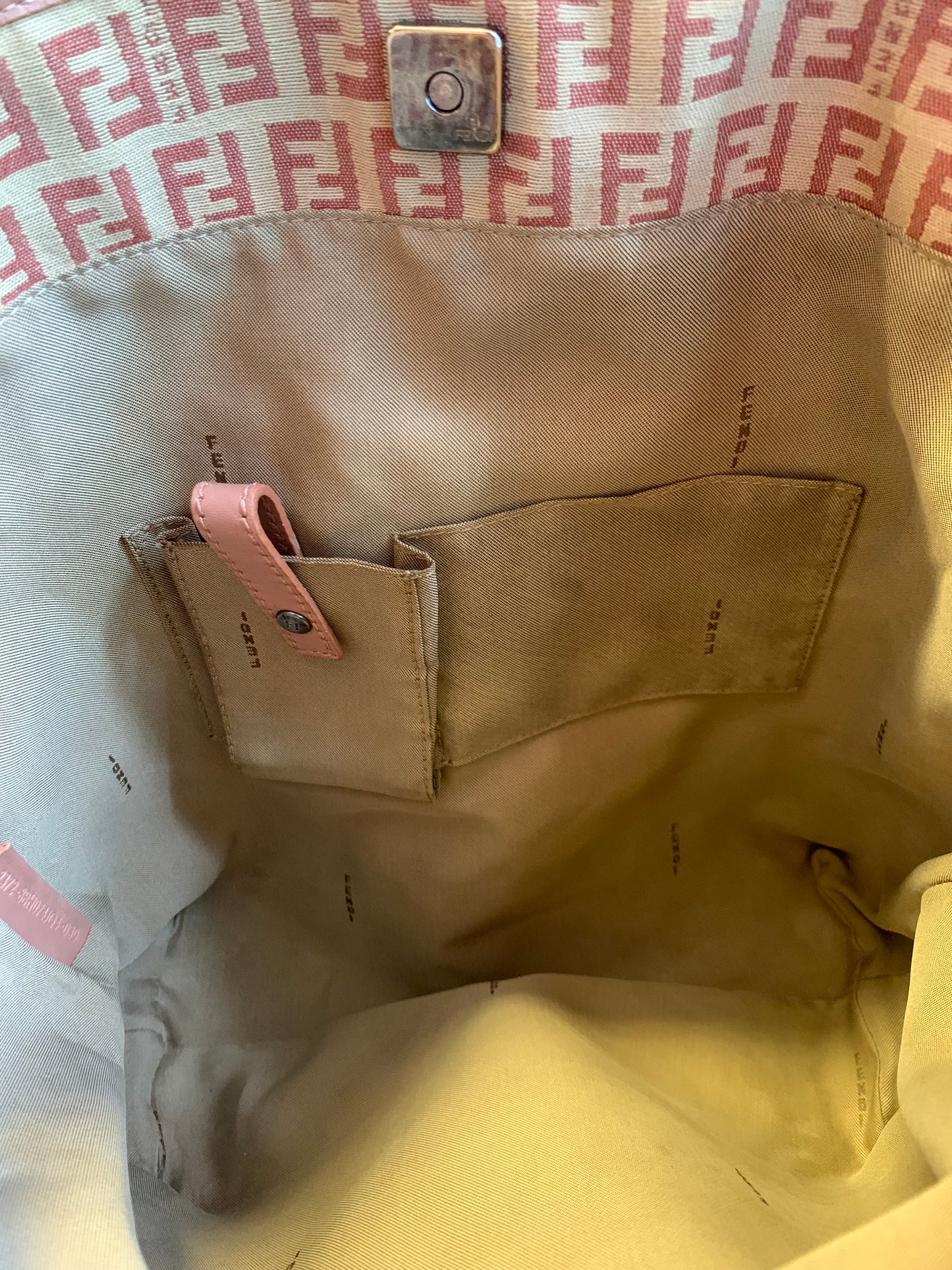 Vintage Fendi Zuccino Pink Monogram Tote Bag
