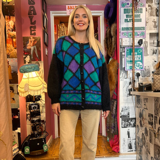 1980’s Geometric Mohair Cardigan One Size