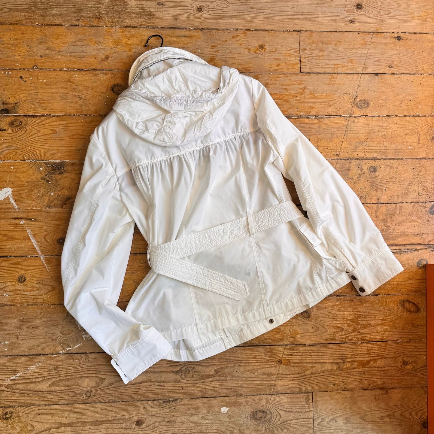 Burberry Brit White Belted Waterproof Jacket UK 14
