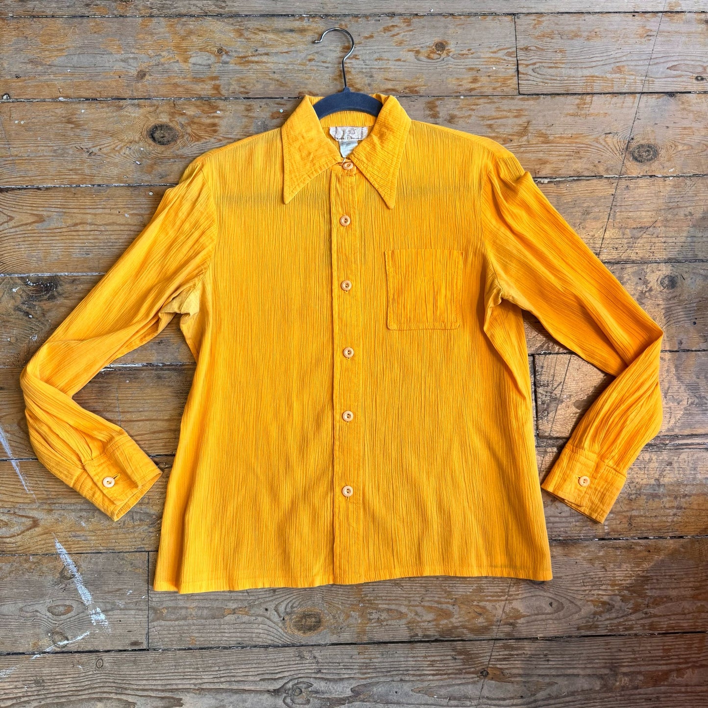 1970’s Wallis Cheesecloth Dagger Collar Blouse UK 12-14