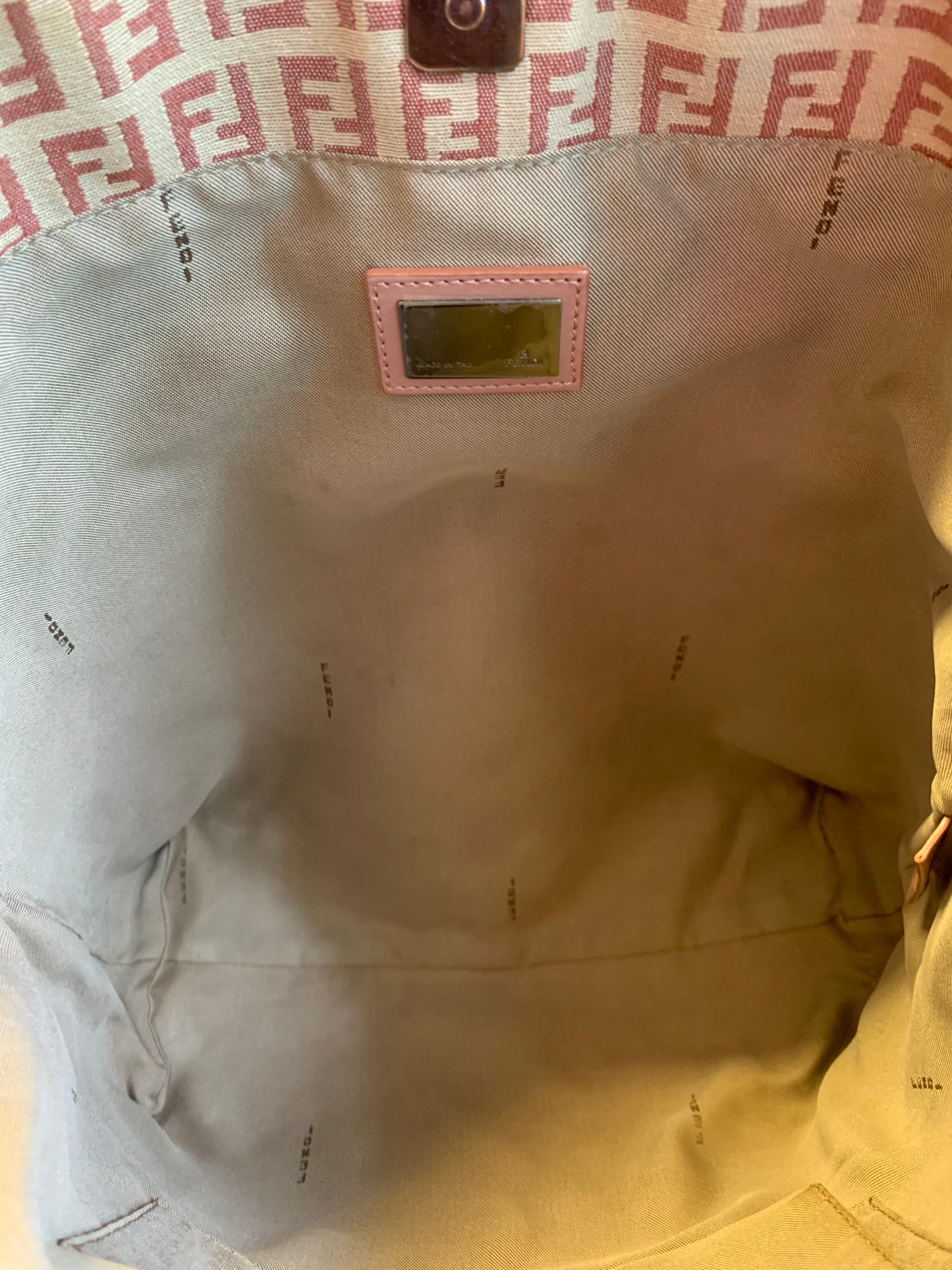 Vintage Fendi Zuccino Pink Monogram Tote Bag