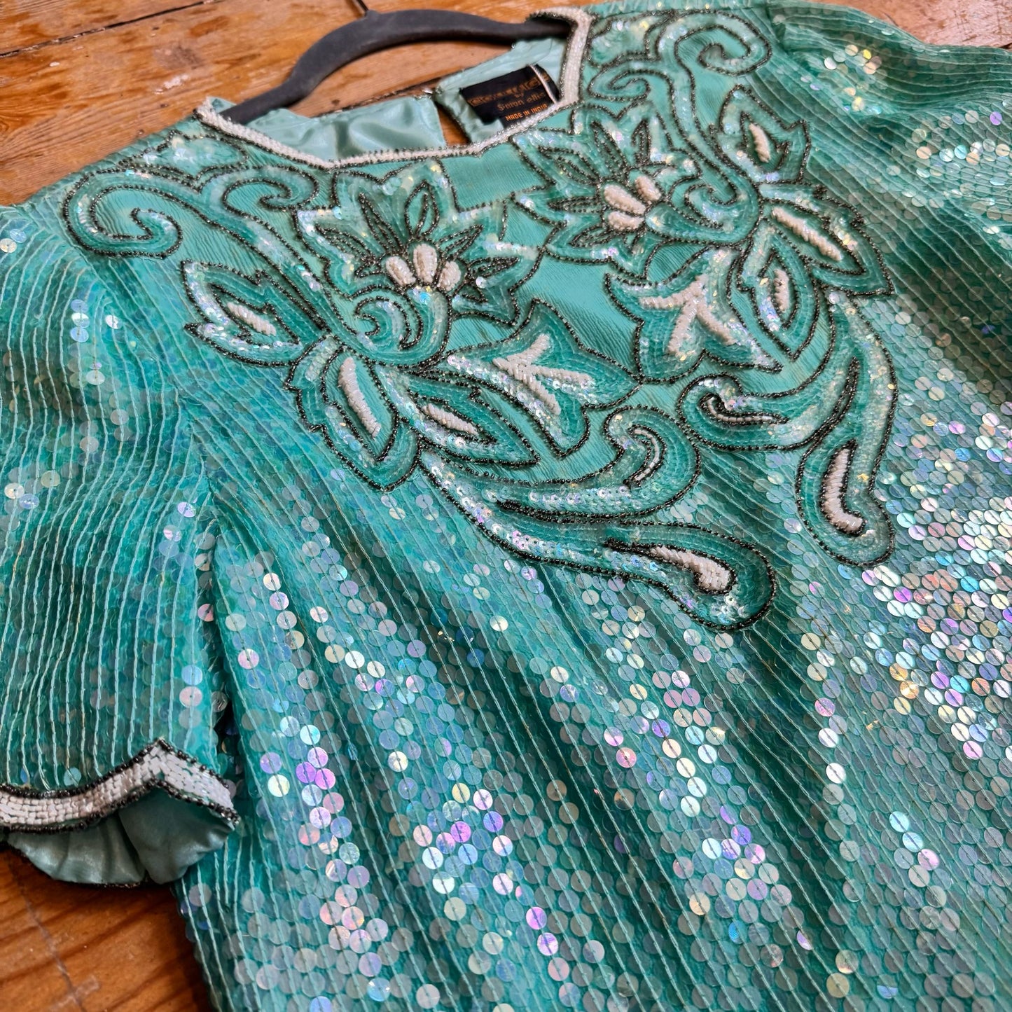 1980’s Silk Sequin Blouse UK 12