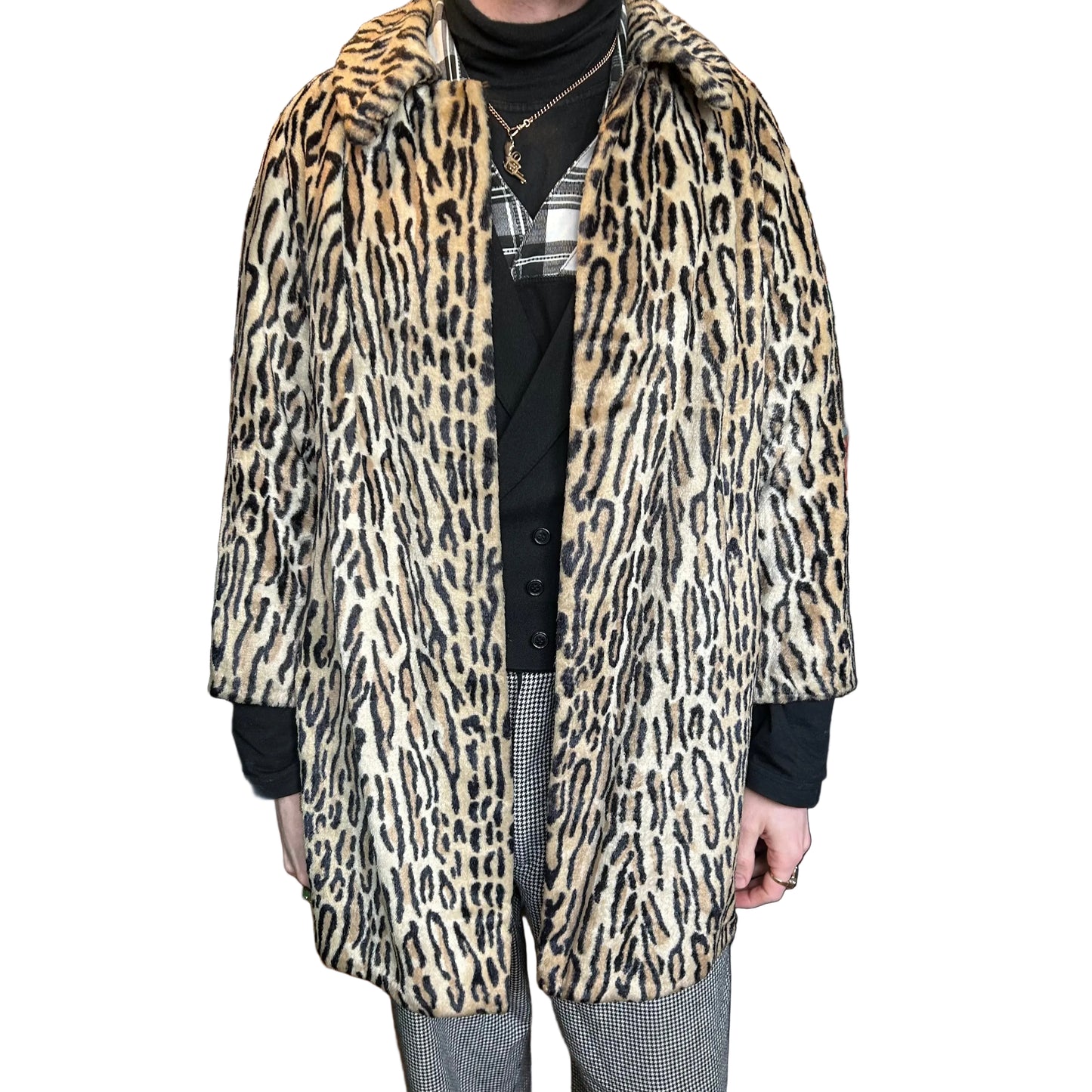 1950’s Faux Ocelot Fur Coat UK 10-14