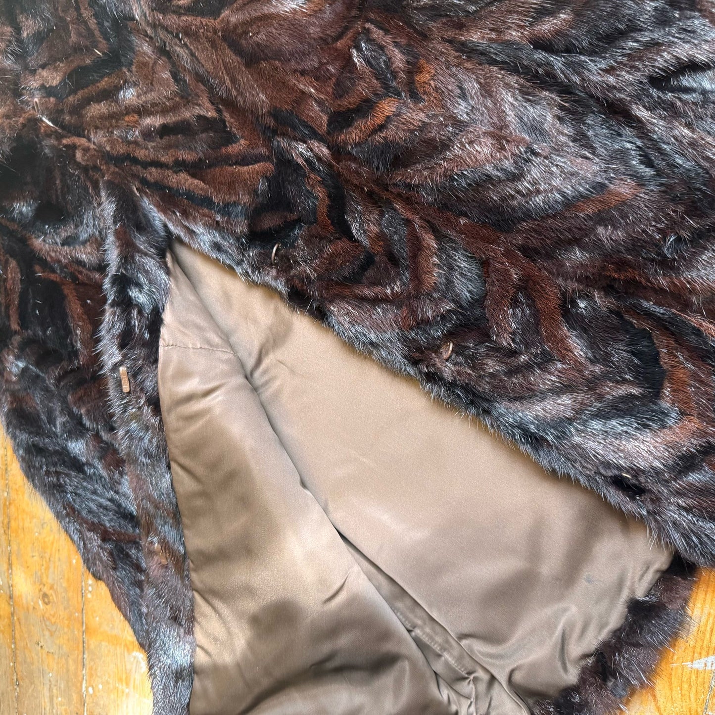 1980’s Päls Bruno Scandinavian Chevron Mink Fur Coat UK 12