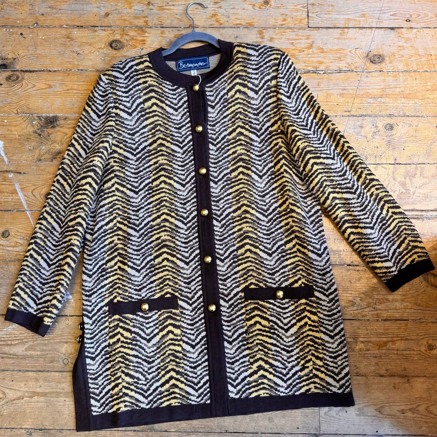 1980’s Abstract Animal Stripe Cardigan One Size