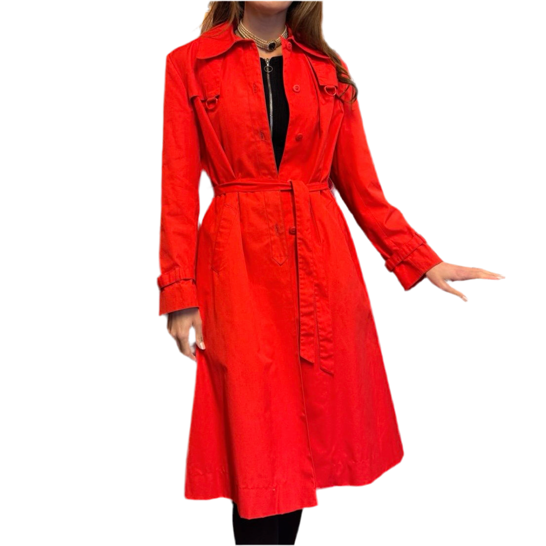 1960’s Bright Red Belted Mac UK 10-12