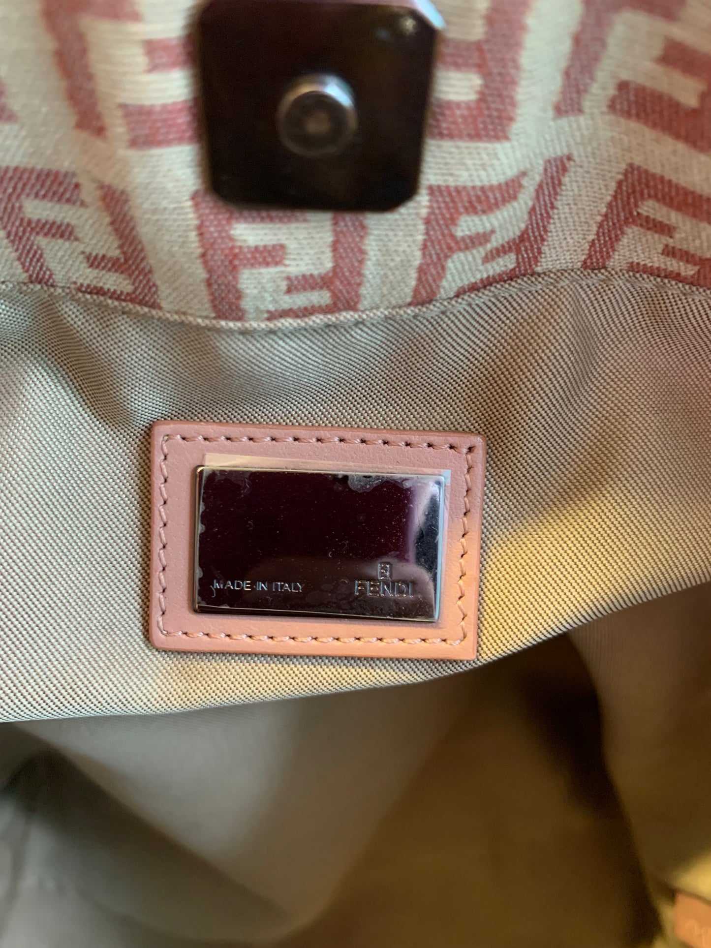 Vintage Fendi Zuccino Pink Monogram Tote Bag