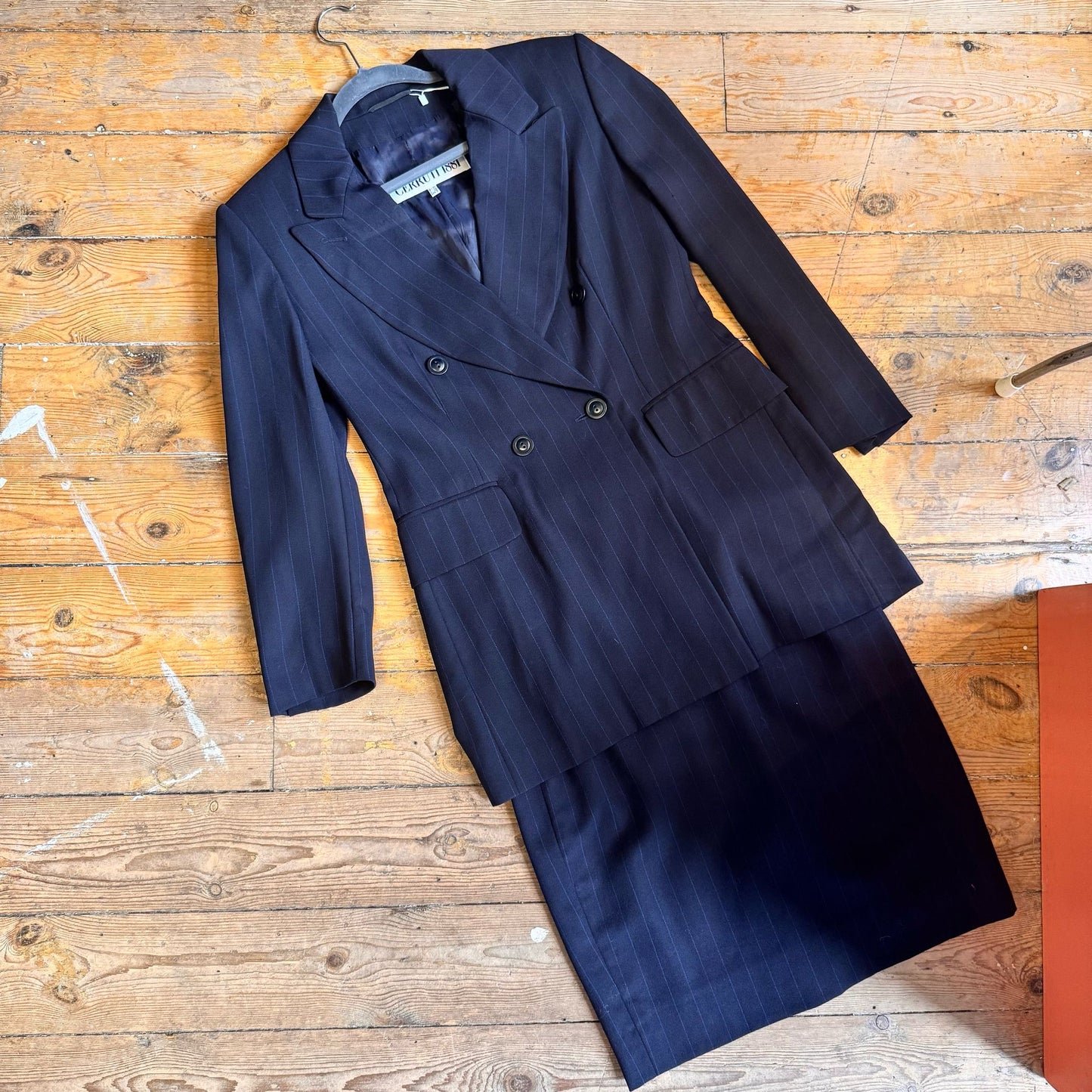 1980’s Cerruti 1881 Pinstripe Skirt & Trouser Suit UK 8-10