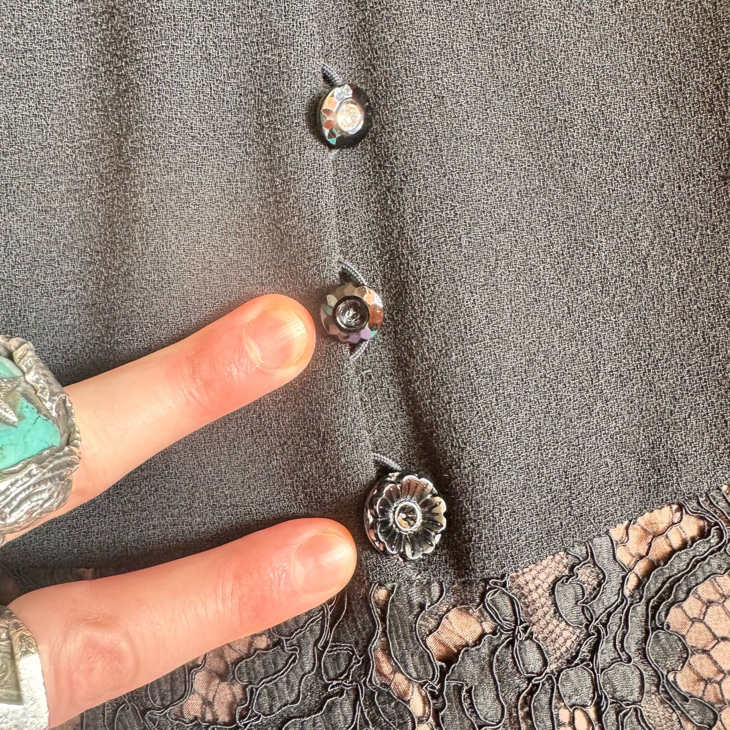 1990’s YSL Corded Lace and Wool Dress UK 8