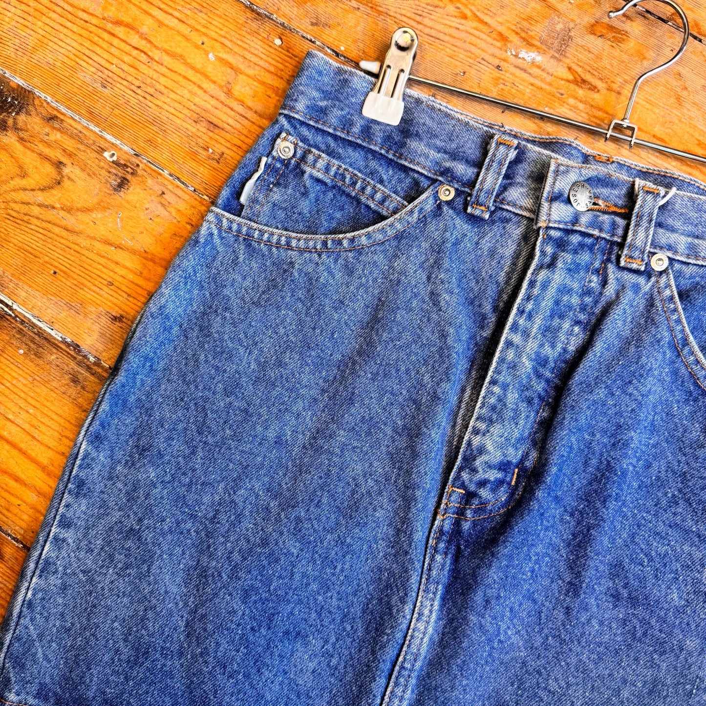 1990’s Staggers Washed Denim Mini Skirt UK 10