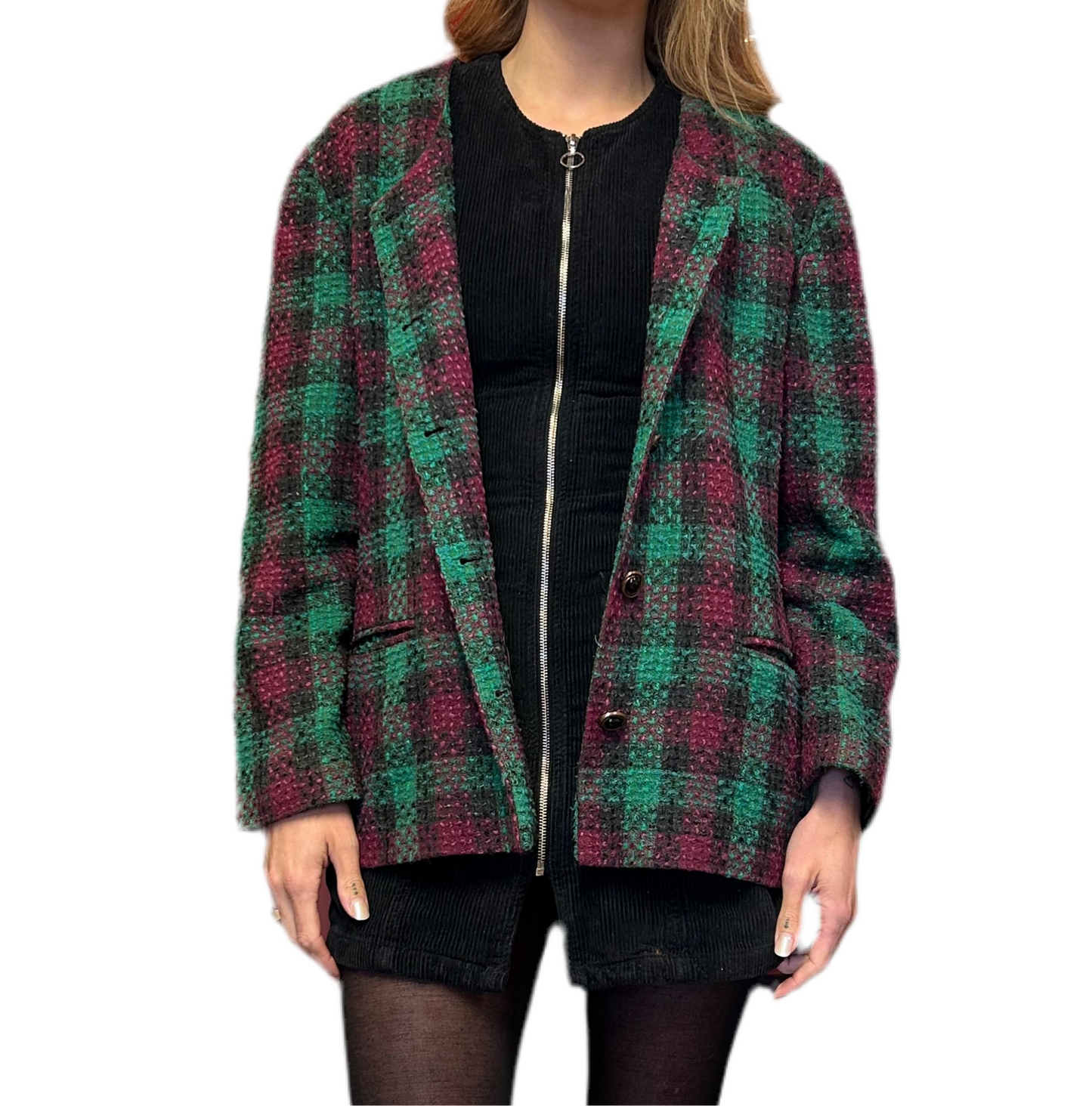 1980’s Check Boucle Jacket UK 16