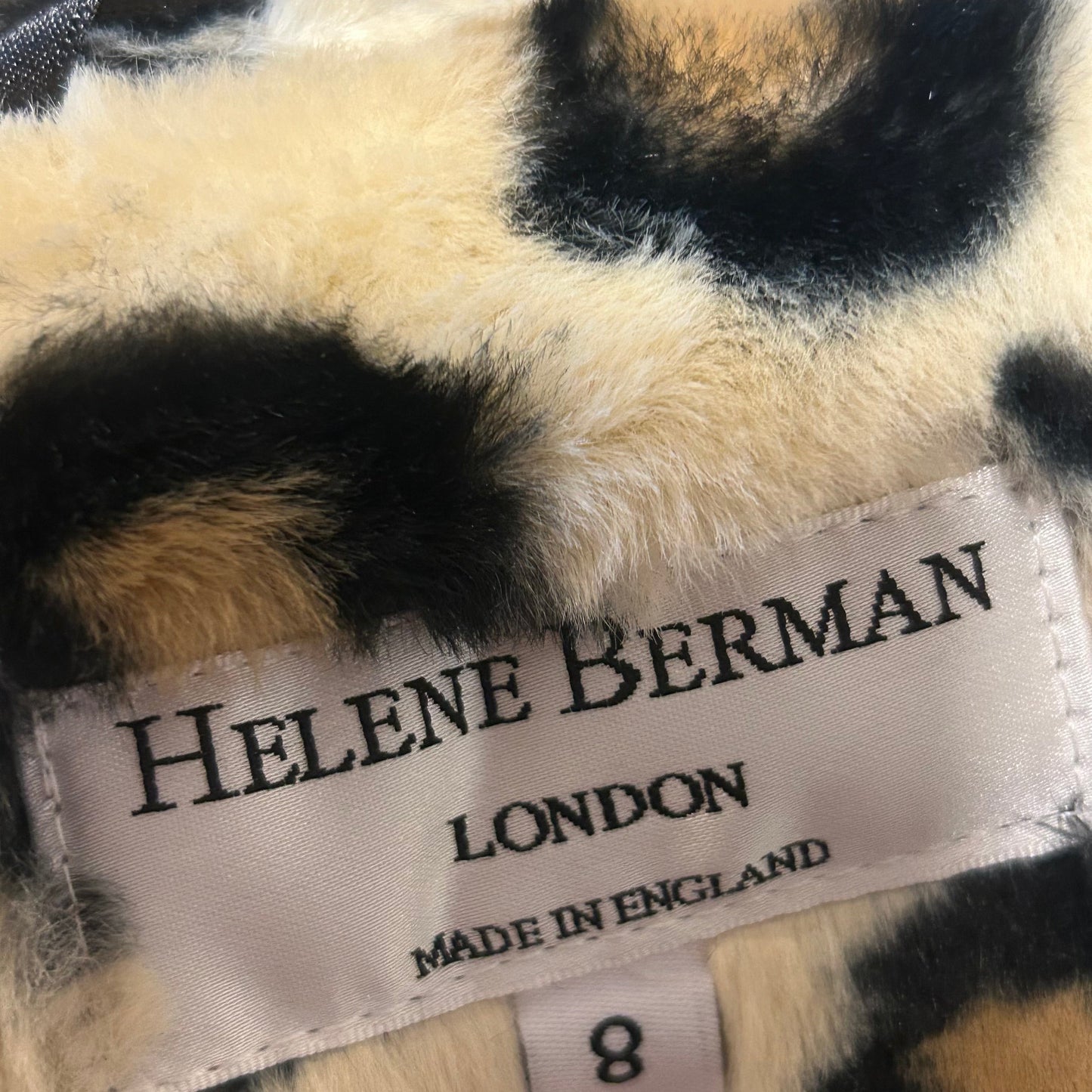 1980’s Helene Berman Faux Leopard Fur Coat UK 8