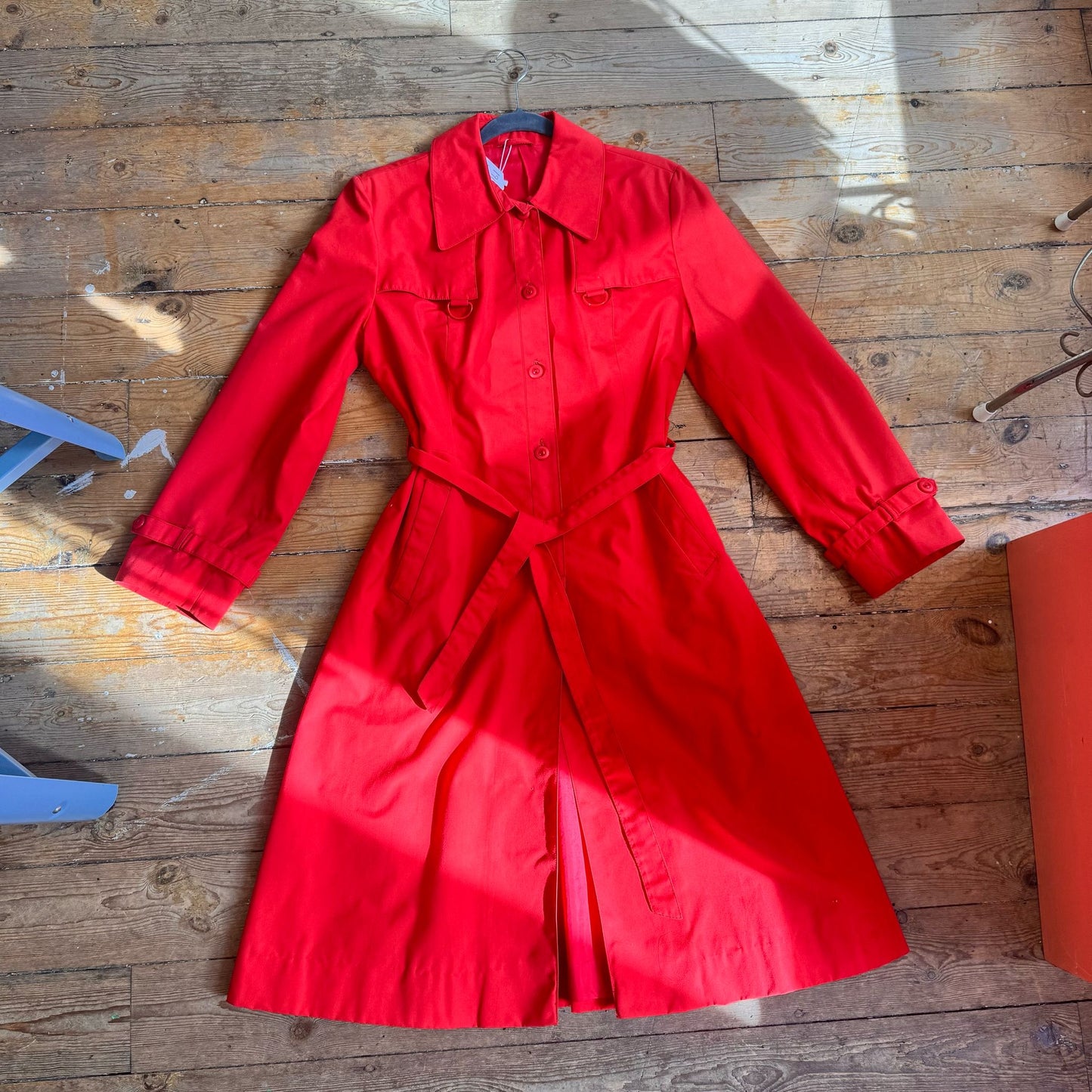 1960’s Bright Red Belted Mac UK 10-12