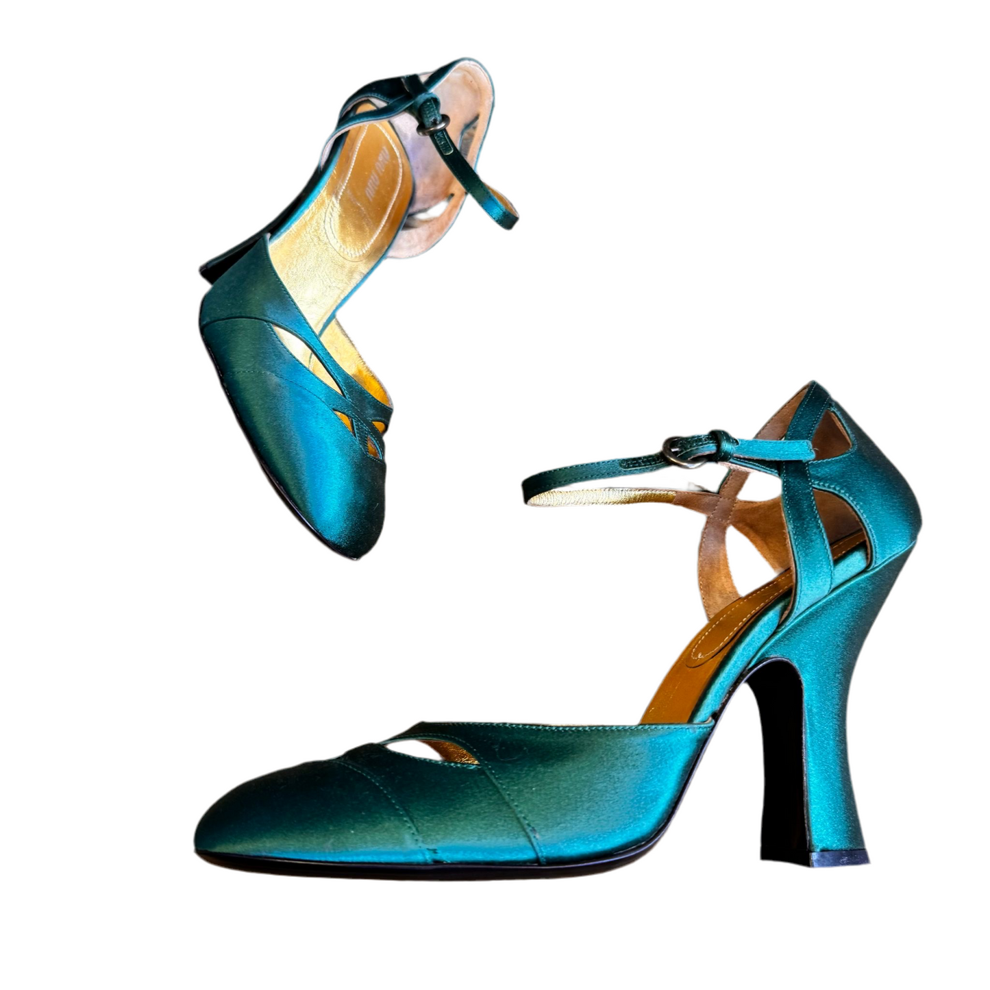 Miu Miu Green Satin Pumps UK 6