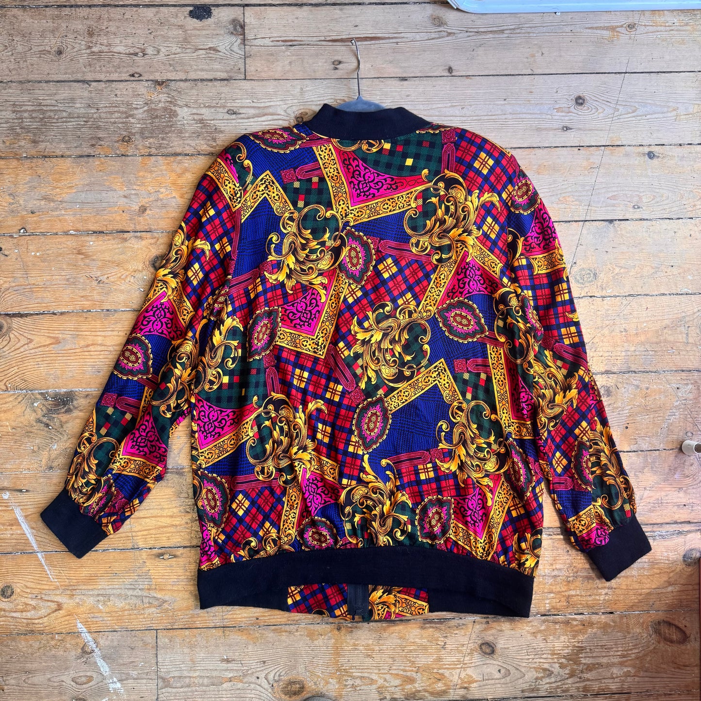 1980’s Baroque Print Multicoloured Bomber Jacket UK 18 / Men’s L