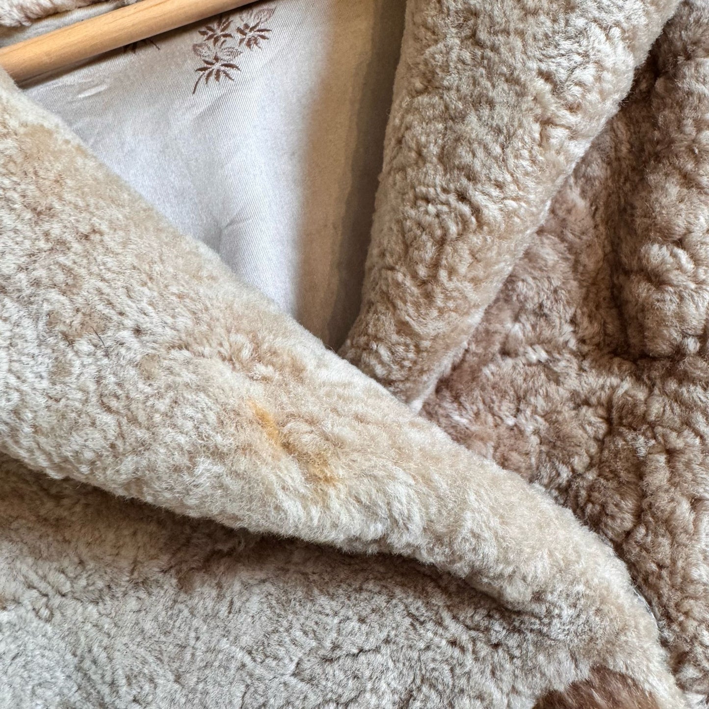 1960’s Sheepskin Coat With Mink Collar UK 10-12