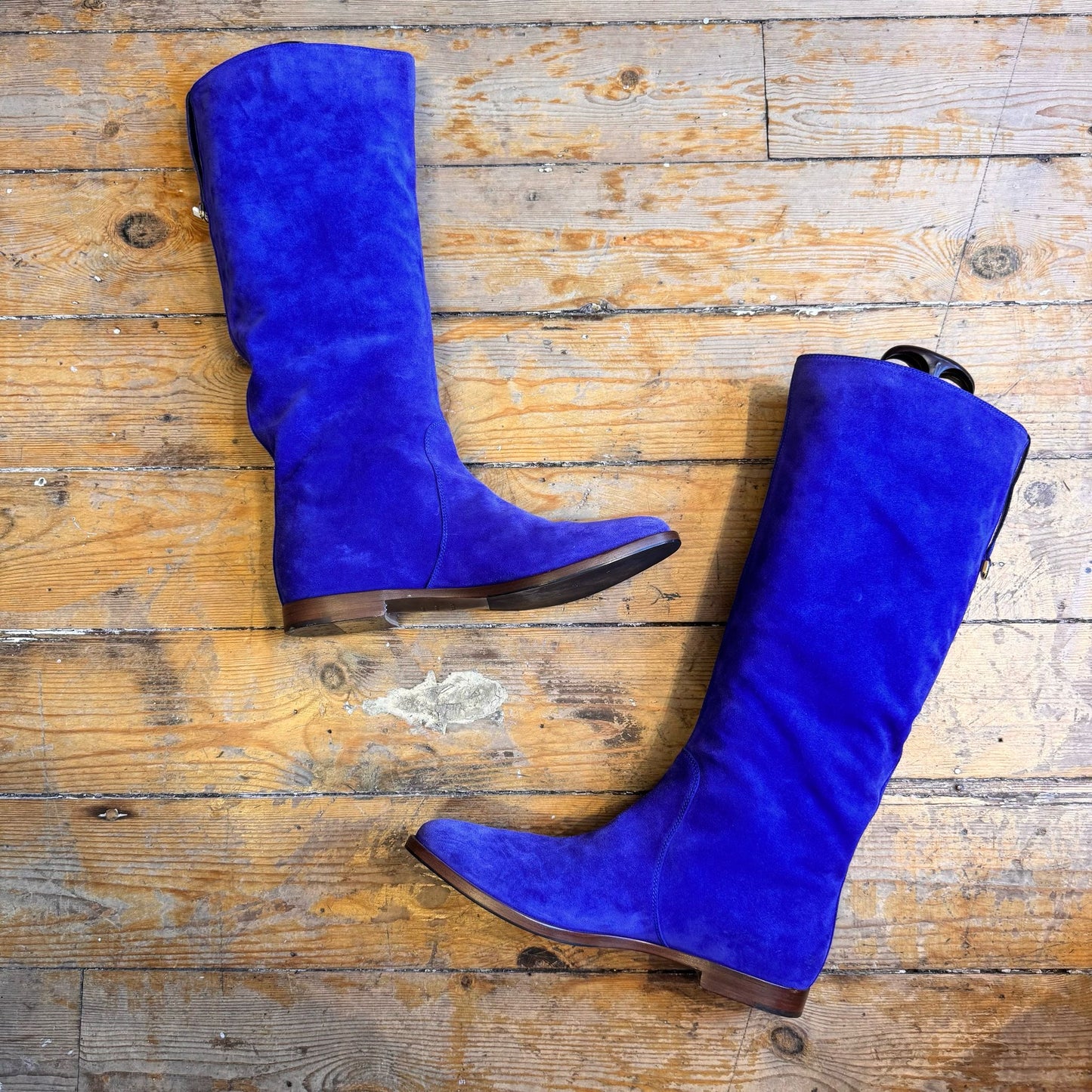 Sergio Rossi Electric Lapis Blue Suede Boots UK 6