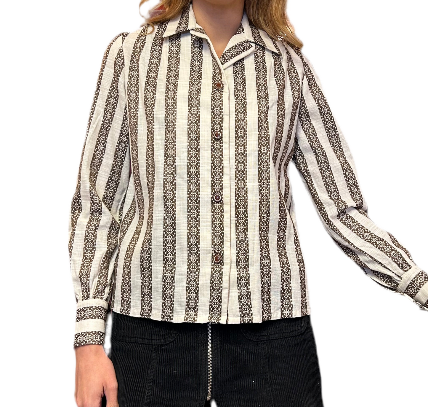1960’s Textured Stripe Blouse UK 12