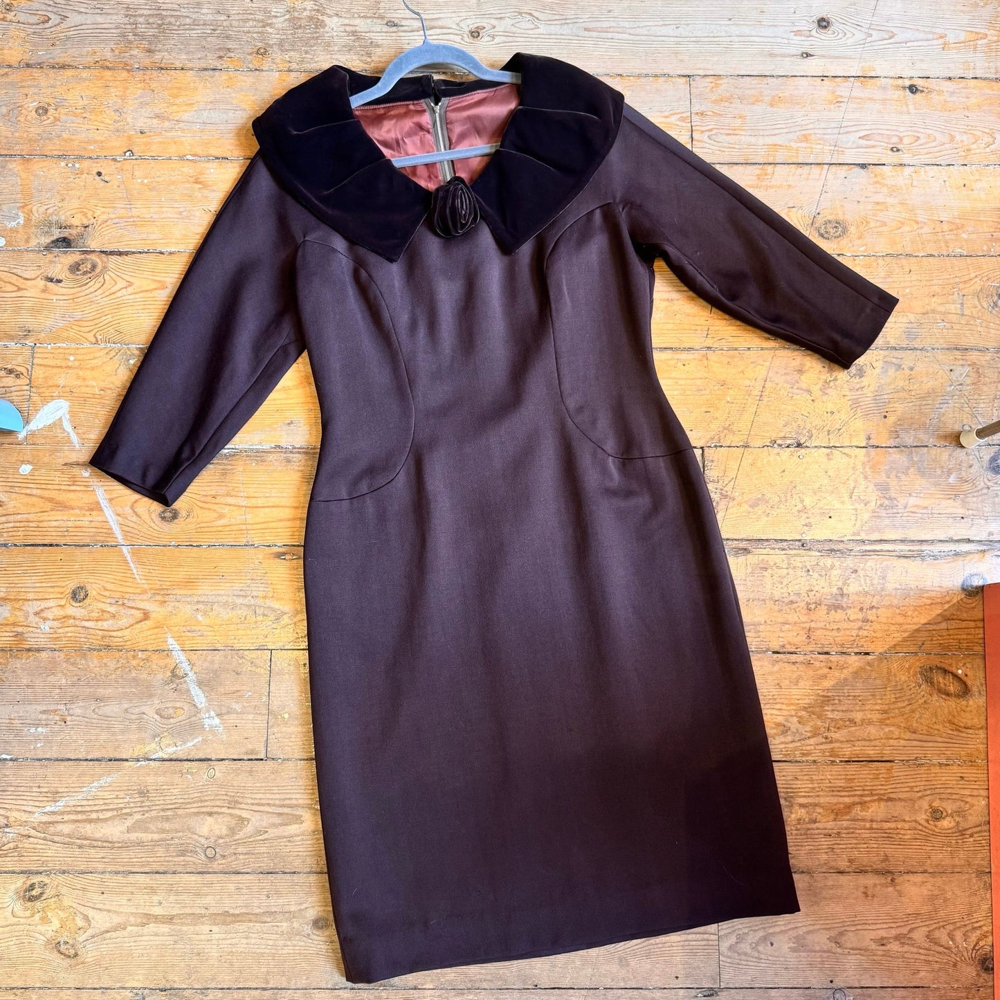1950’s Gilray Velvet Collar Dress UK 14