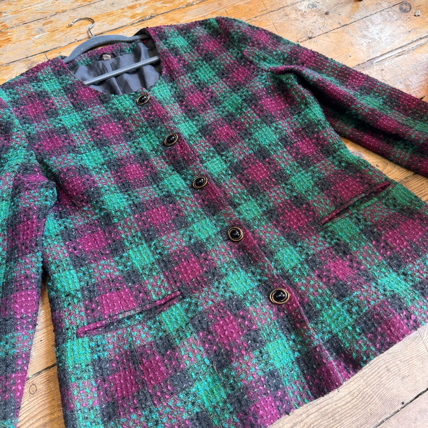 1980’s Check Boucle Jacket UK 16