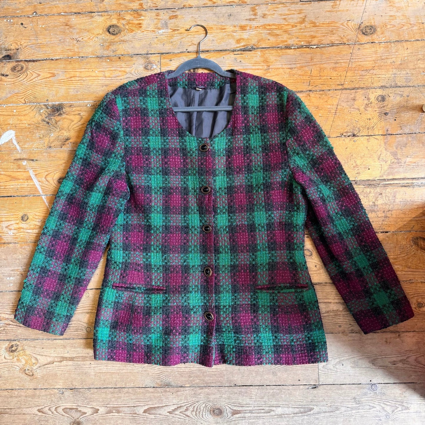 1980’s Check Boucle Jacket UK 16