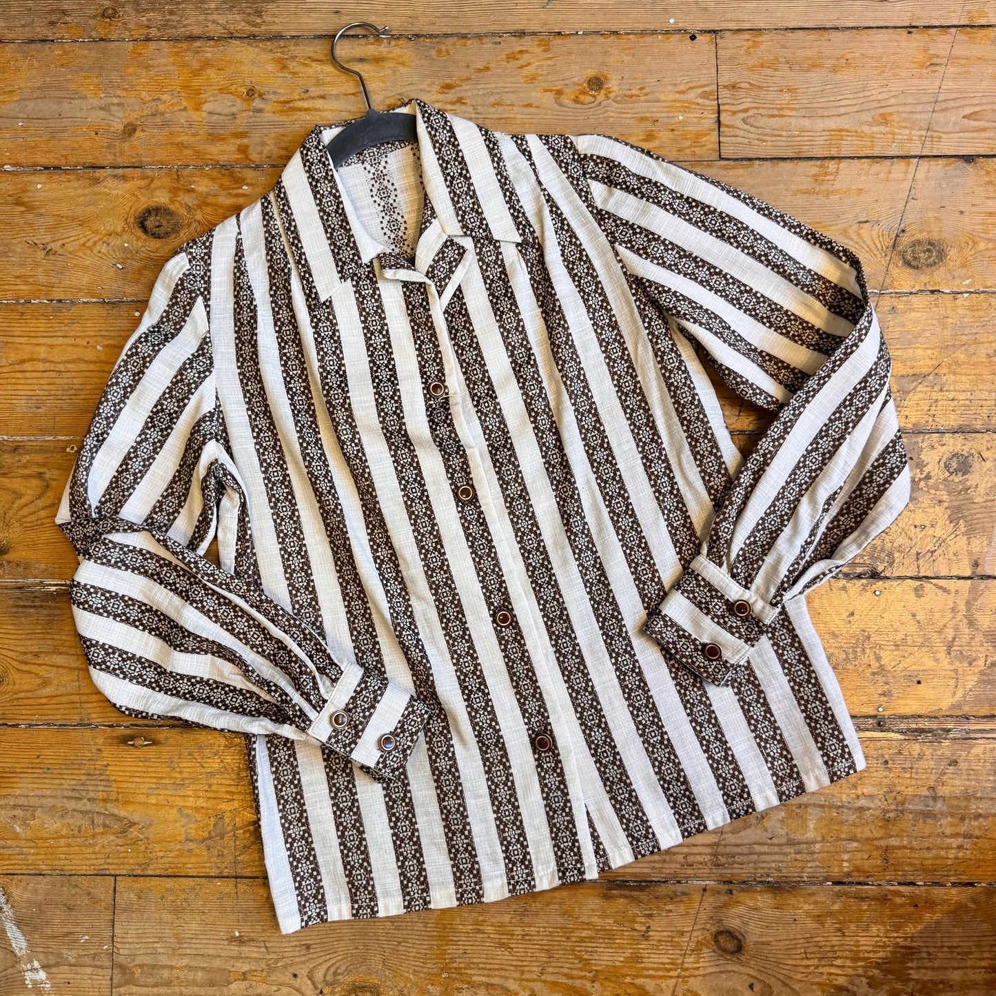 1960’s Textured Stripe Blouse UK 12