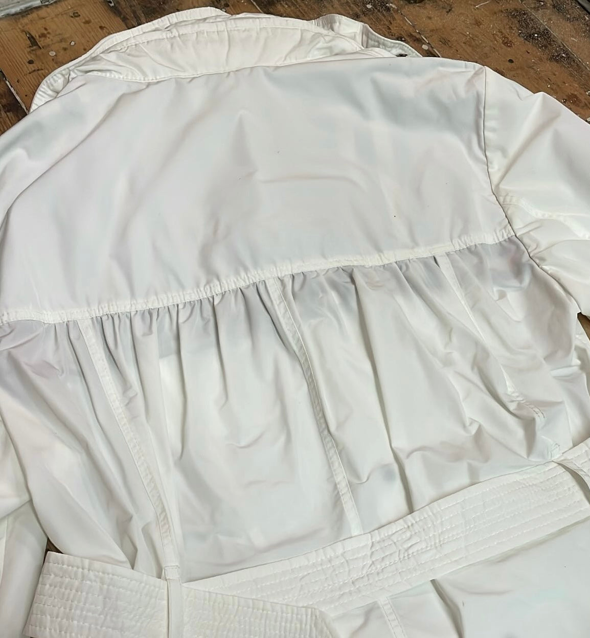 Burberry Brit White Belted Waterproof Jacket UK 14