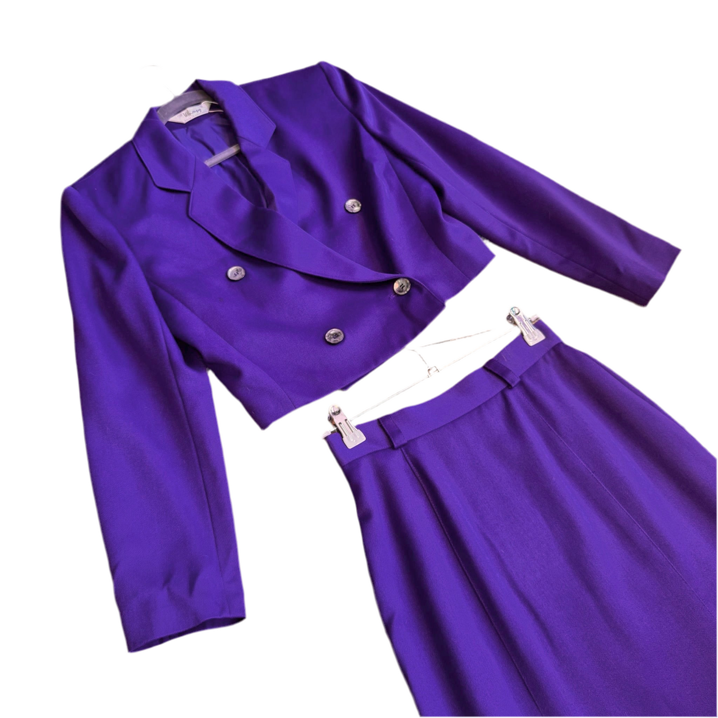 1980’s Cropped Jacket Skirt Suit UK 6