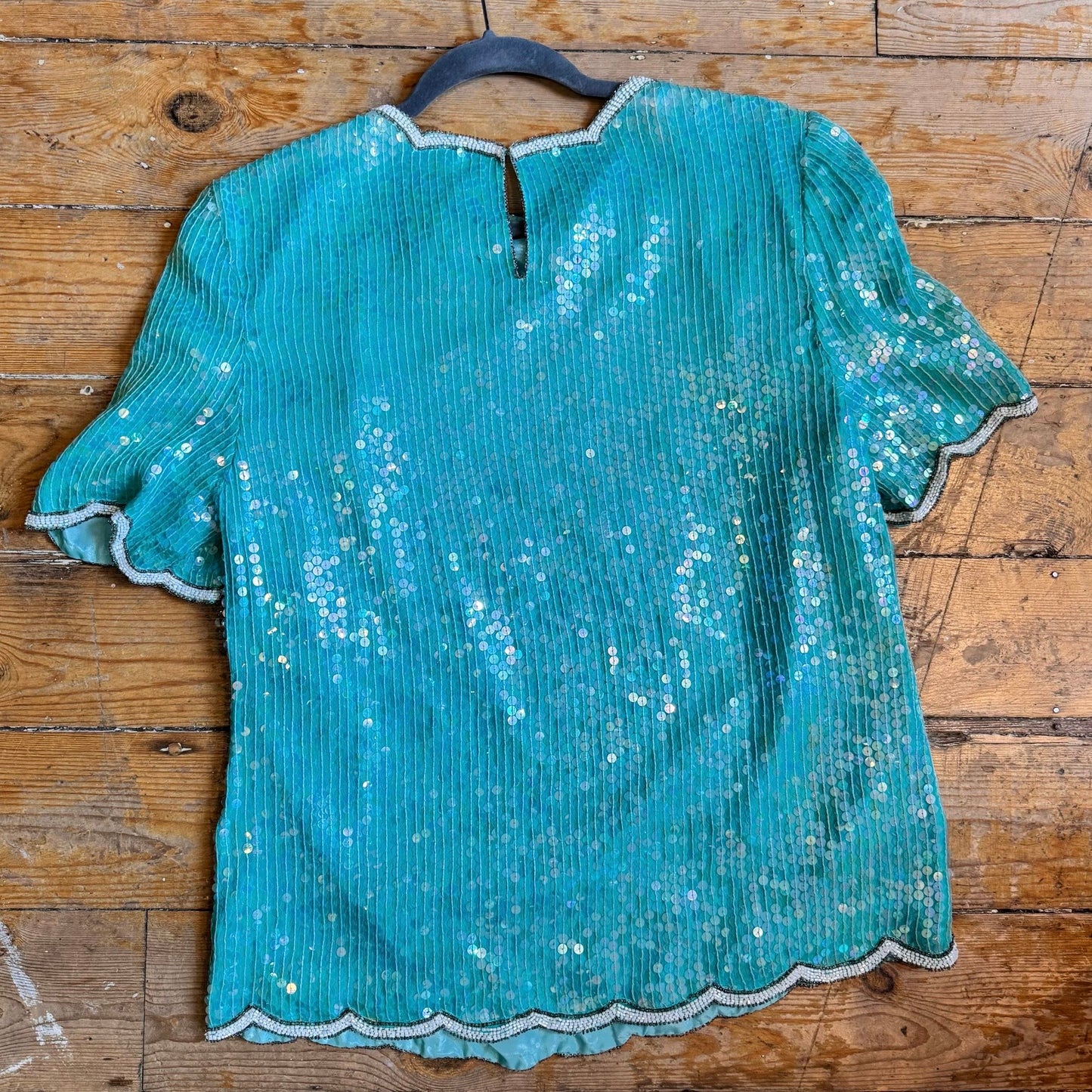 1980’s Silk Sequin Blouse UK 12