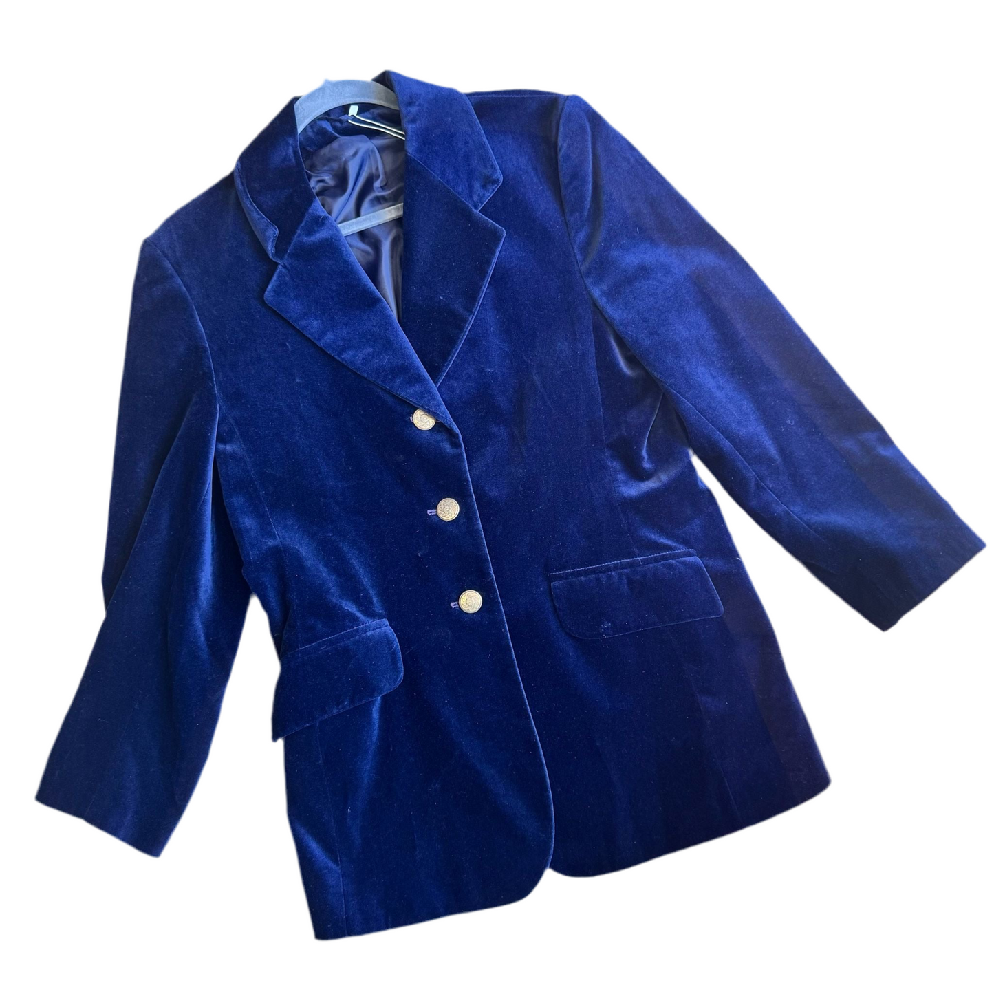 1980’s Midnight Blue Velvet Blazer 10-12