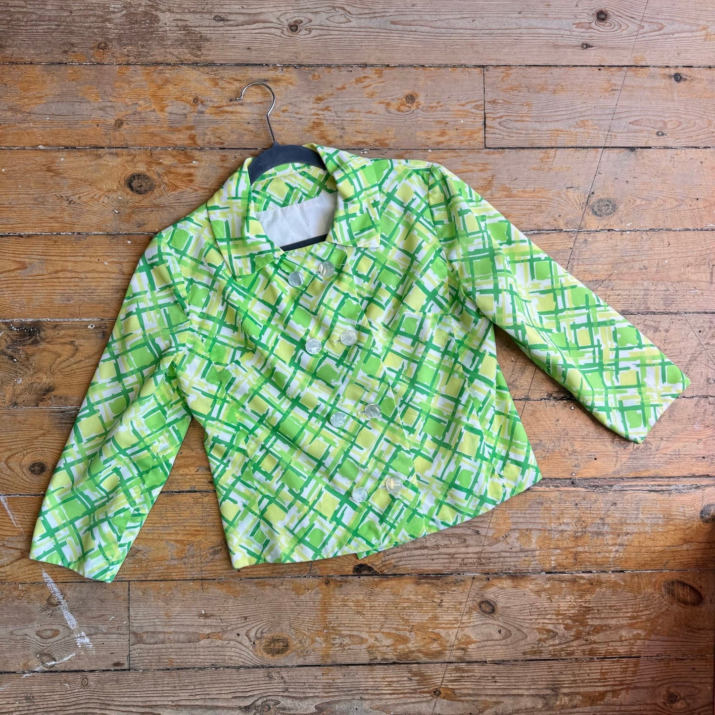 1960’s Ricci Michaels for Harrods Abstract Check Jacket UK 10-12