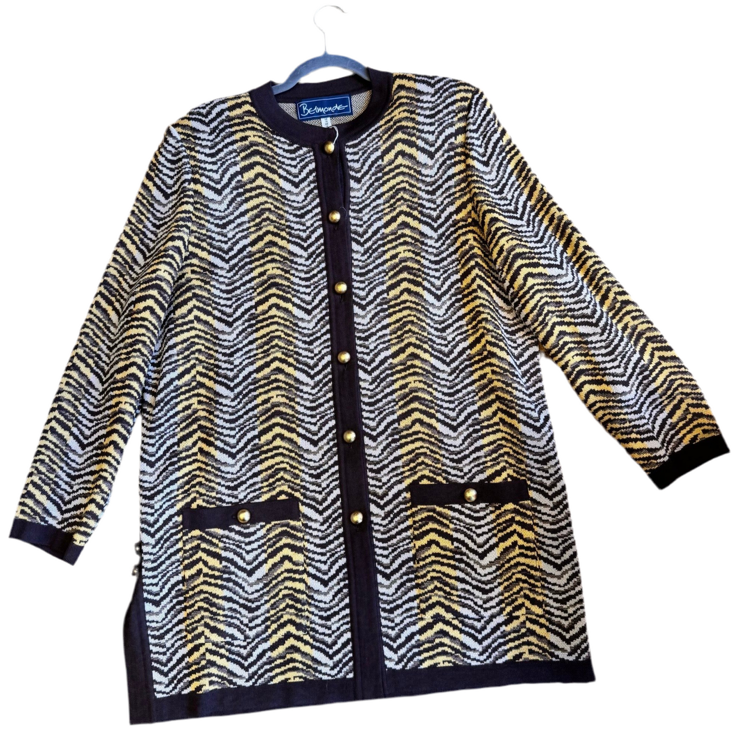 1980’s Abstract Animal Stripe Cardigan One Size