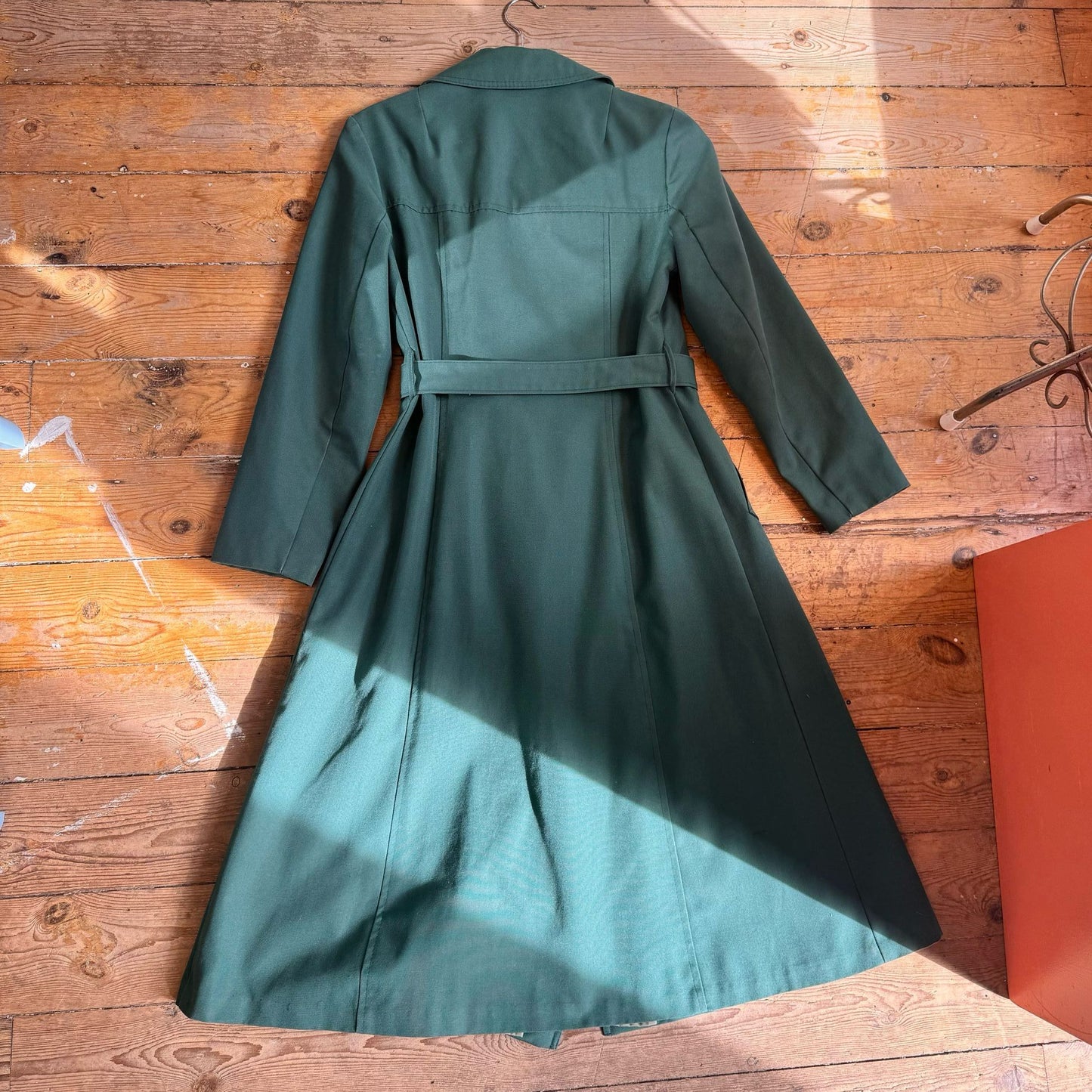 1970’s Bottle Green Double Breasted Mac UK 10-12