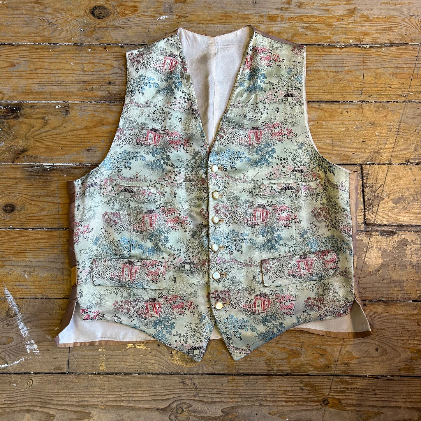 1960’s Silk Brocade Waistcoat Men’s M