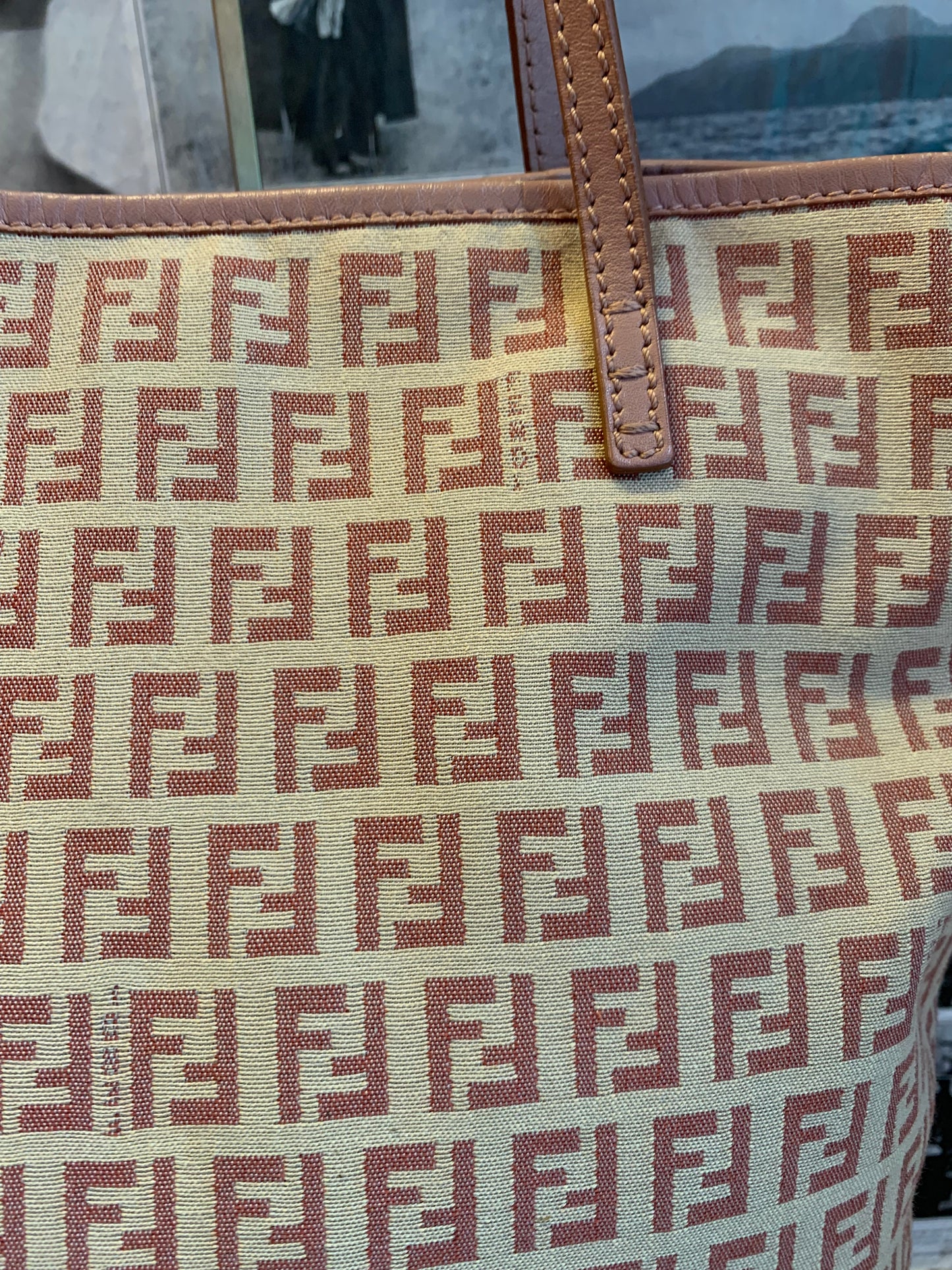 Vintage Fendi Zuccino Pink Monogram Tote Bag