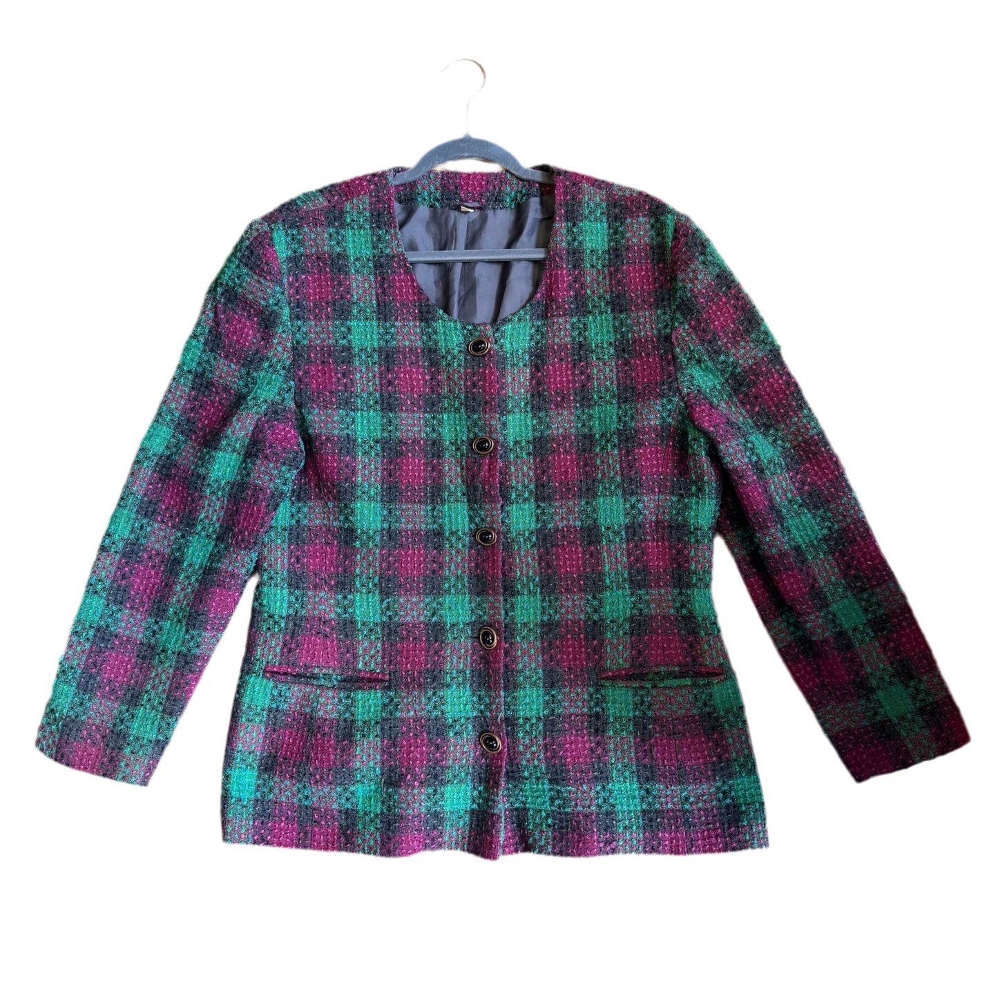 1980’s Check Boucle Jacket UK 16