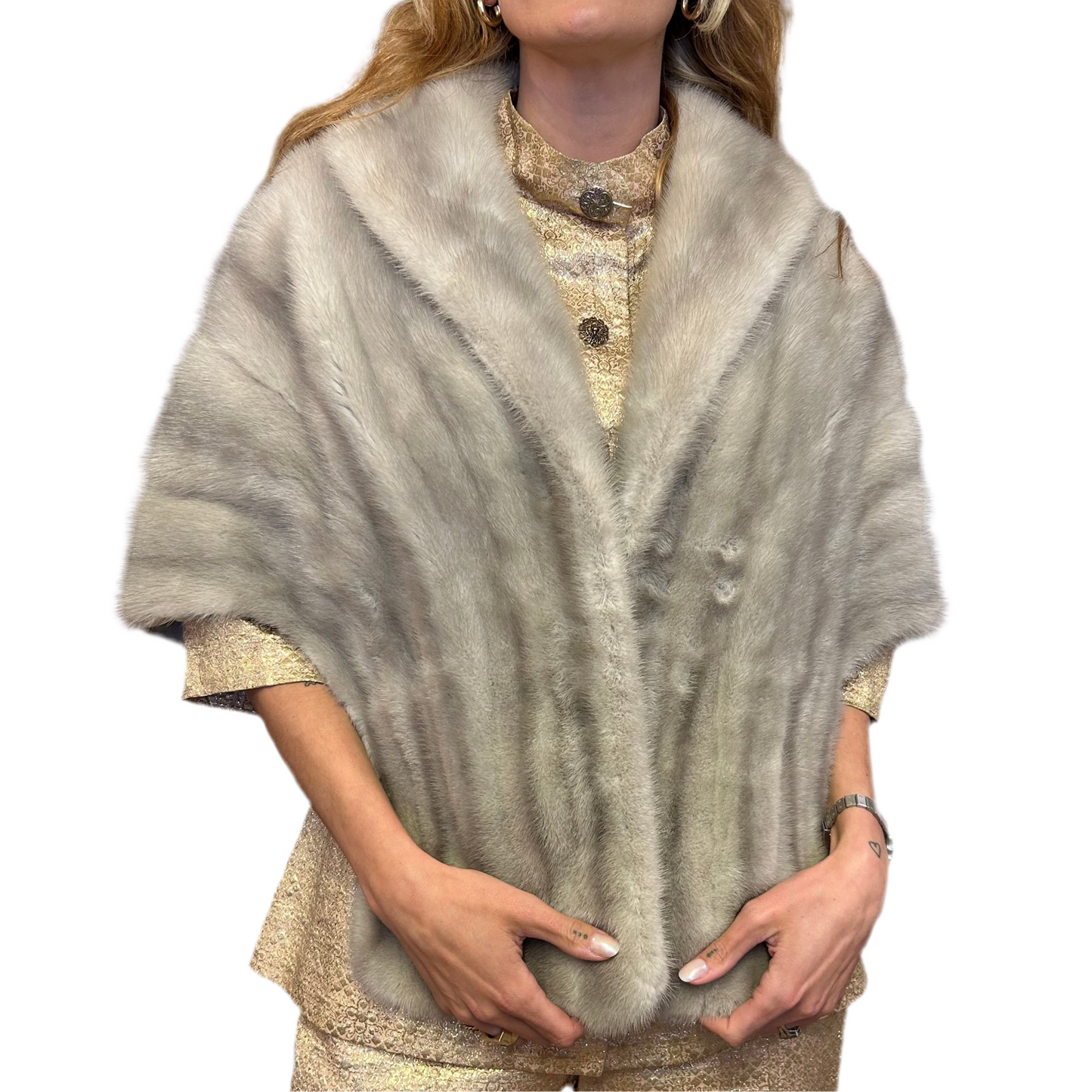 1970’s Rollins Furs Cerulean Mink Fur Cape