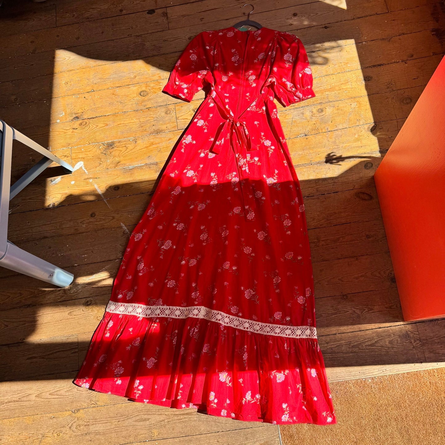 1970’s Floral Cotton Prairie Dress UK 10