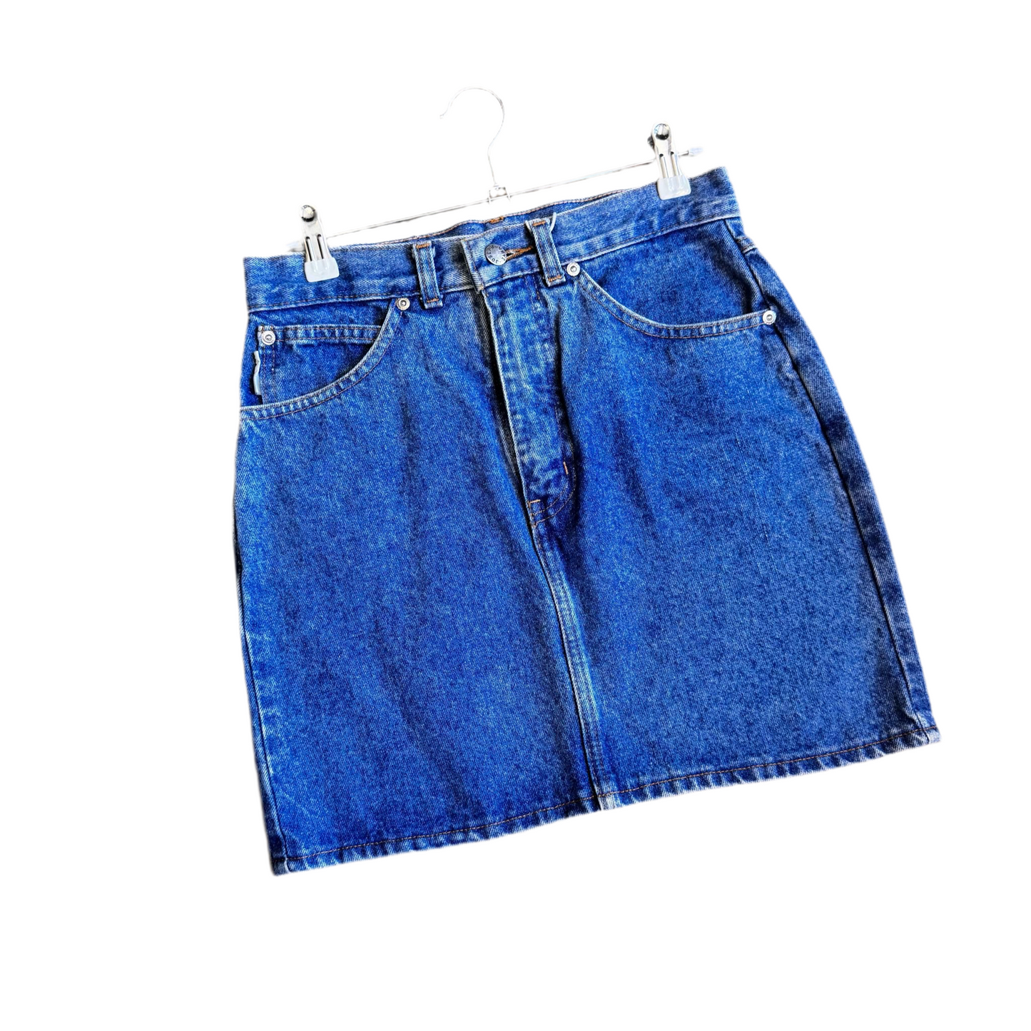 1990’s Staggers Washed Denim Mini Skirt UK 10