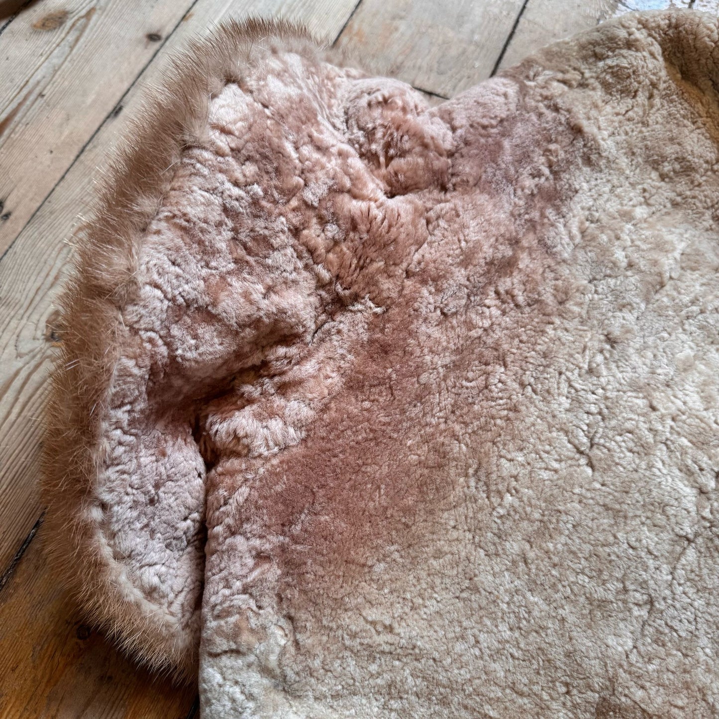 1960’s Sheepskin Coat With Mink Collar UK 10-12