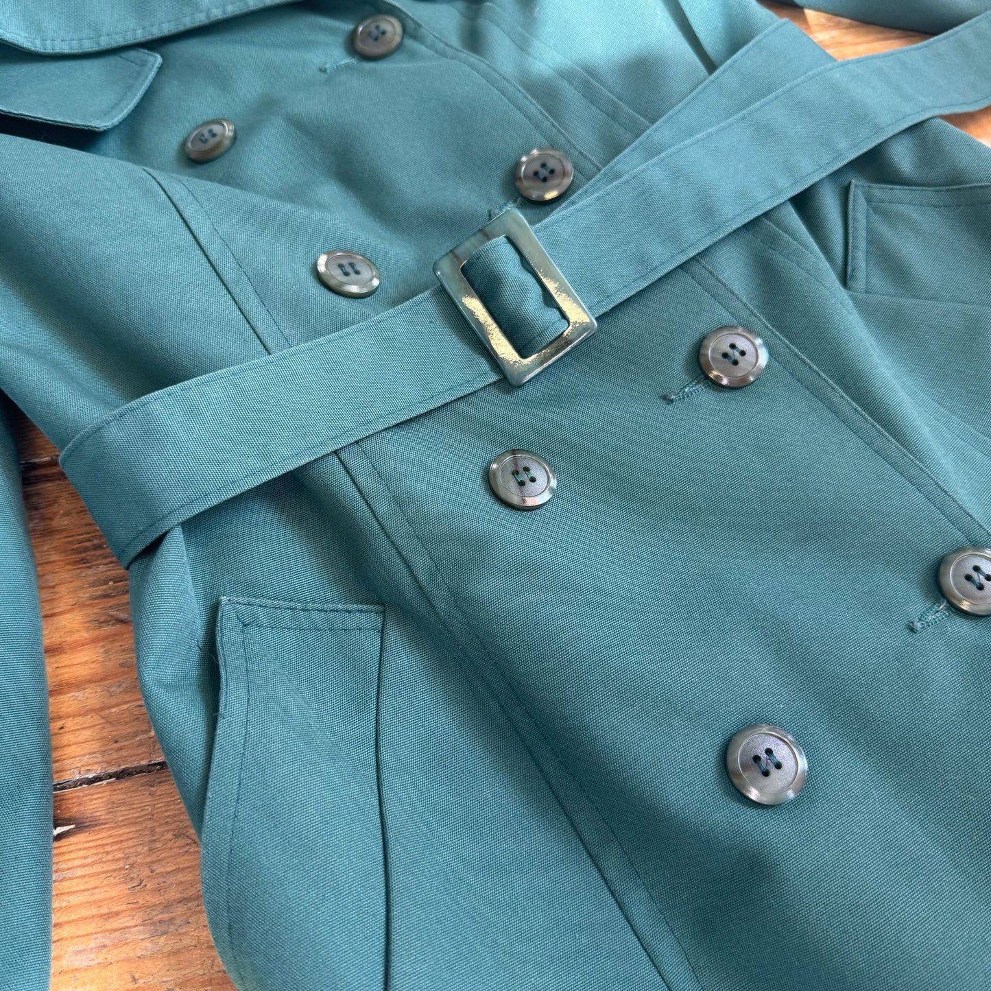 1970’s Bottle Green Double Breasted Mac UK 10-12