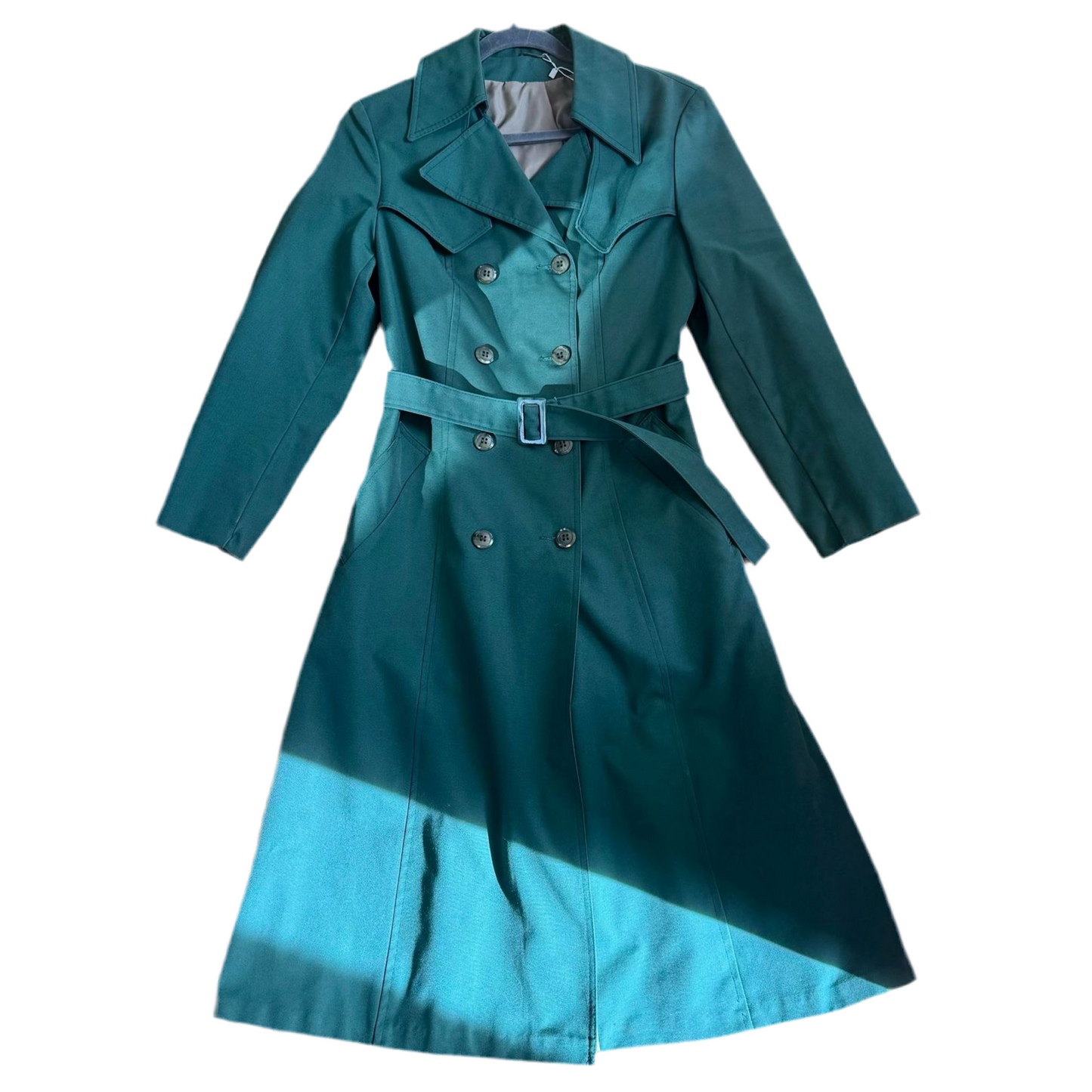 1970’s Bottle Green Double Breasted Mac UK 10-12