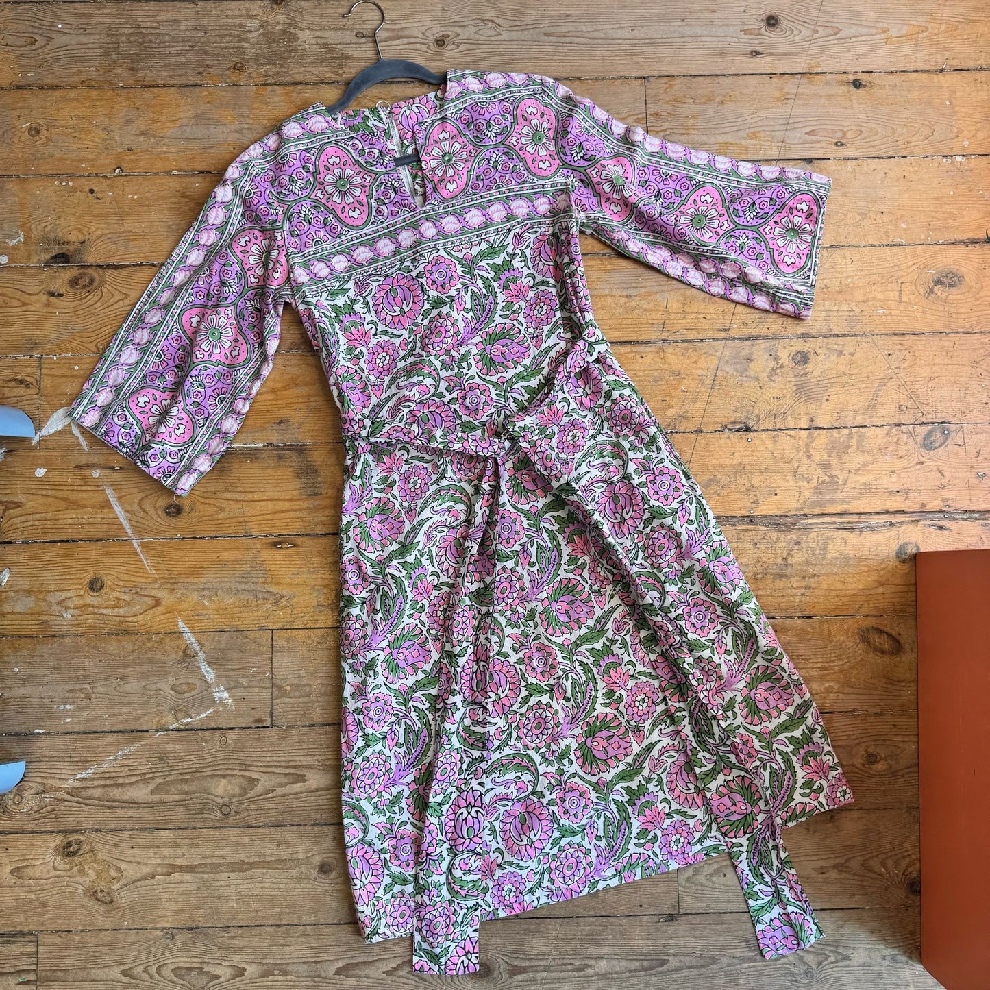 1960’s Ramona Rull Floral Cotton Hippy Chic Dress UK 12