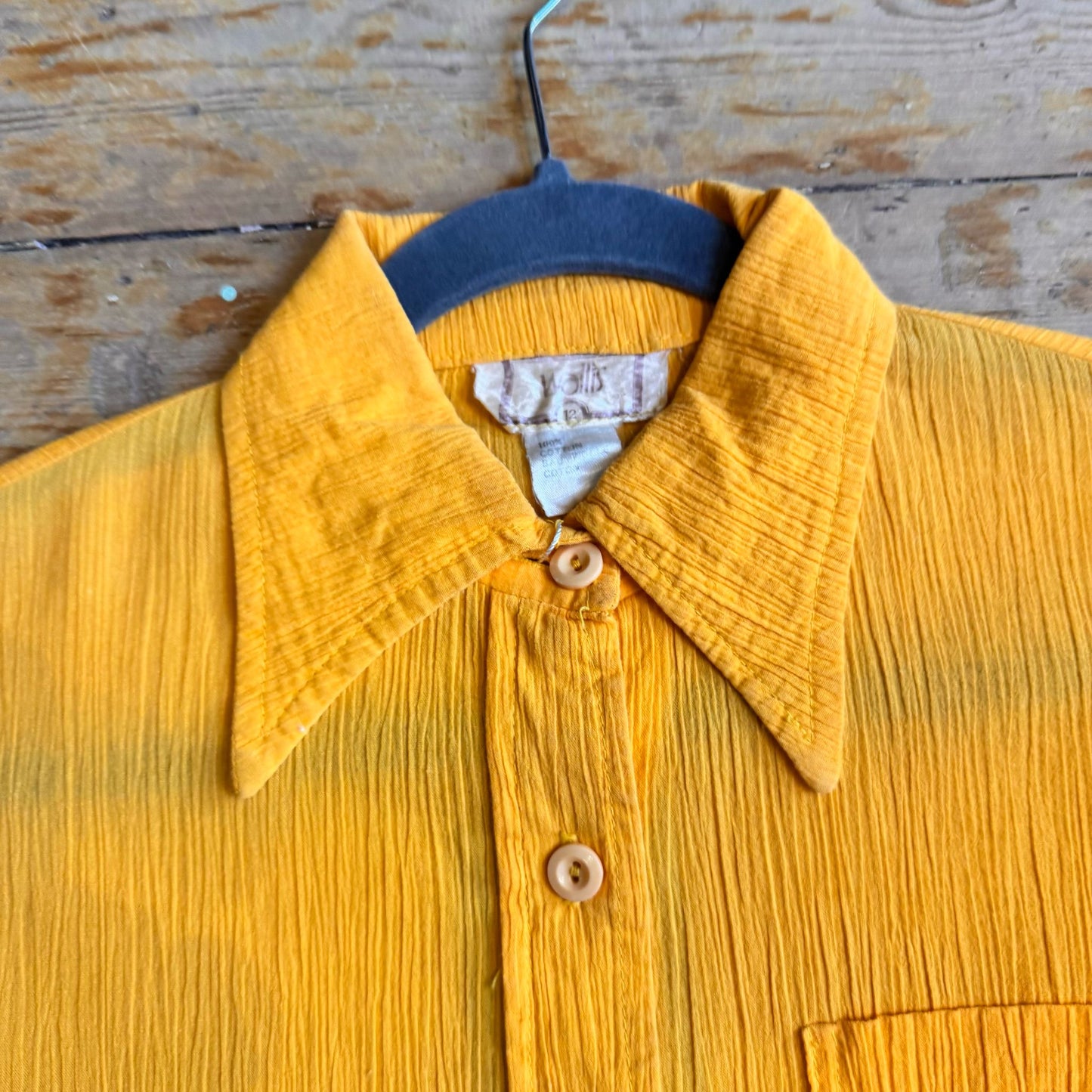 1970’s Wallis Cheesecloth Dagger Collar Blouse UK 12-14